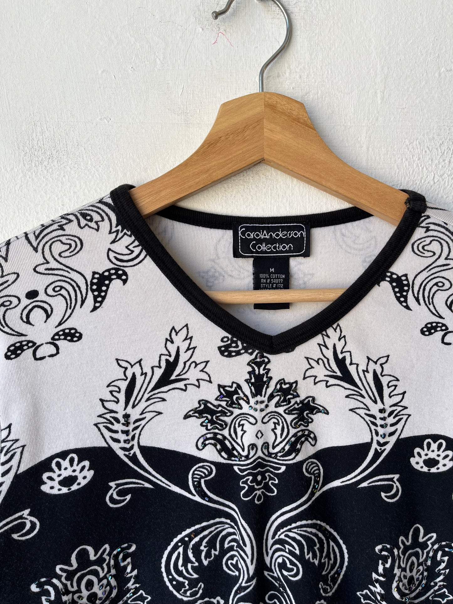 90's Black & White Pattern Top