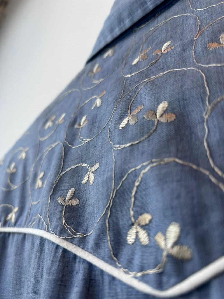 70's Embroidered Pearl Snap Shirt