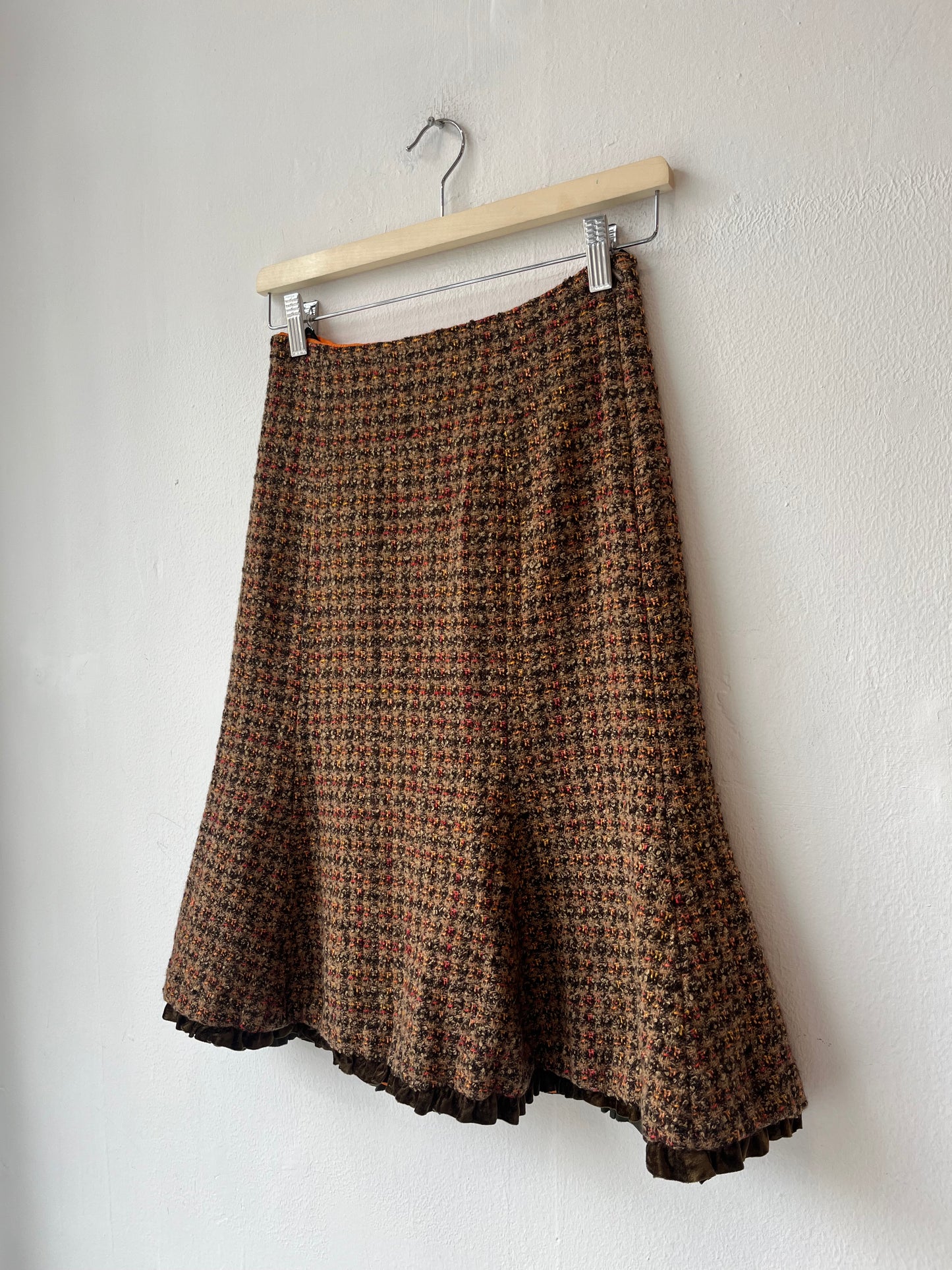 80's Wool Ruffle Skirt 25"