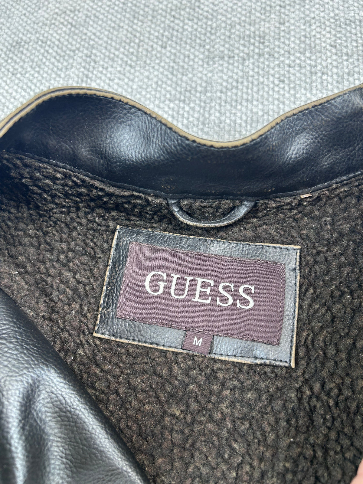Y2K Guess Cafe Moto Leather Jacket
