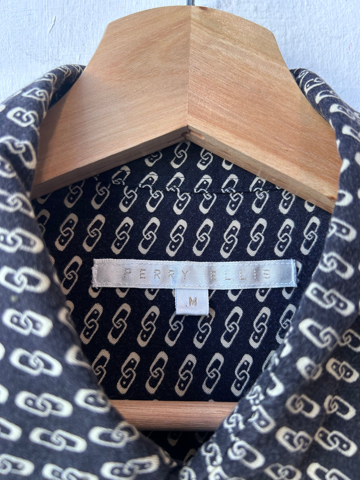 90's Perry Ellis Patterned Button Up Shirt