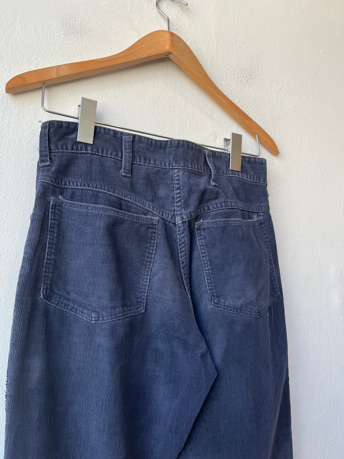 70's Blue Corduroy Bootcut Pants 29"