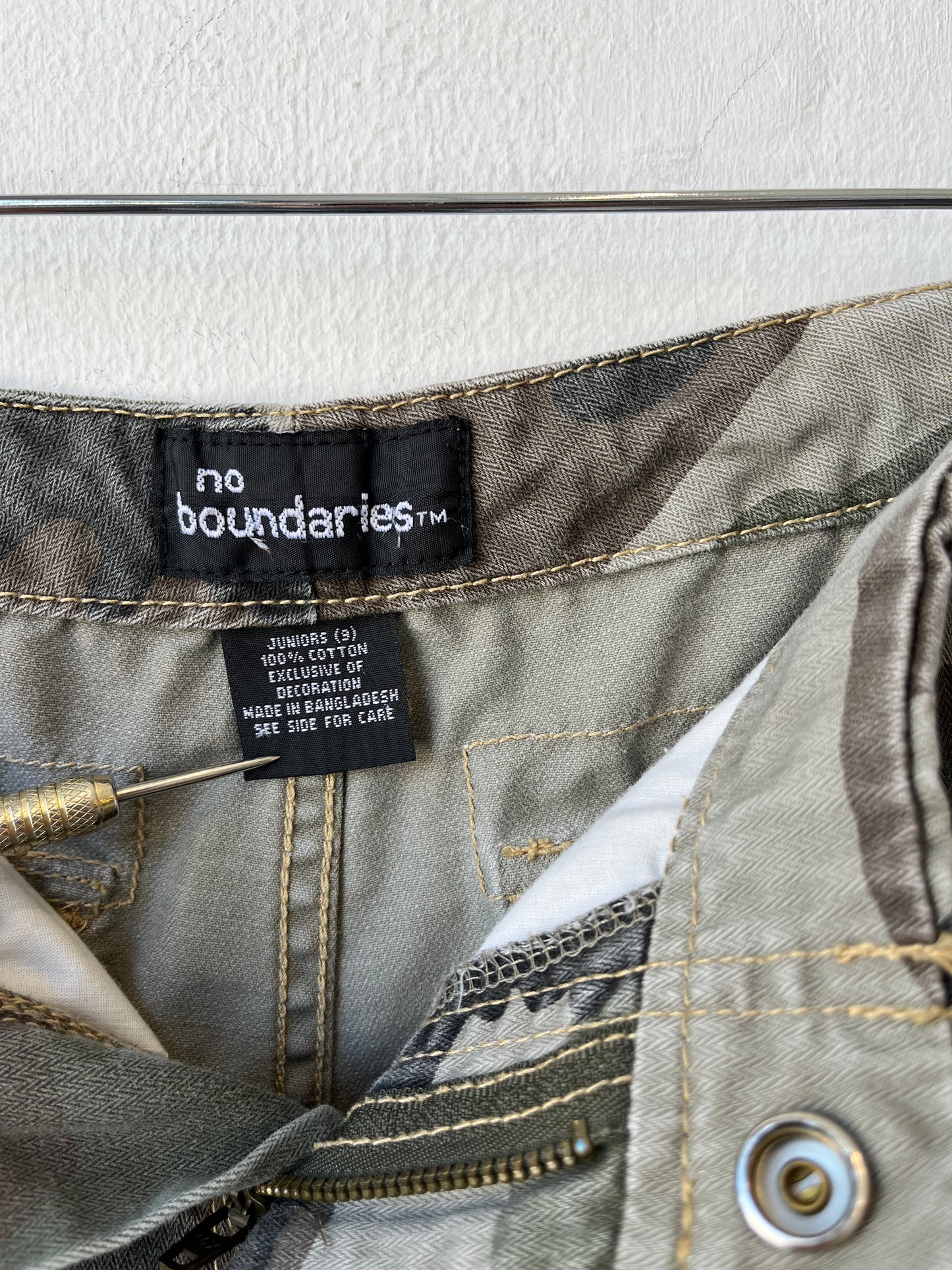 Y2K Drawstring Camo Pants 21-30”