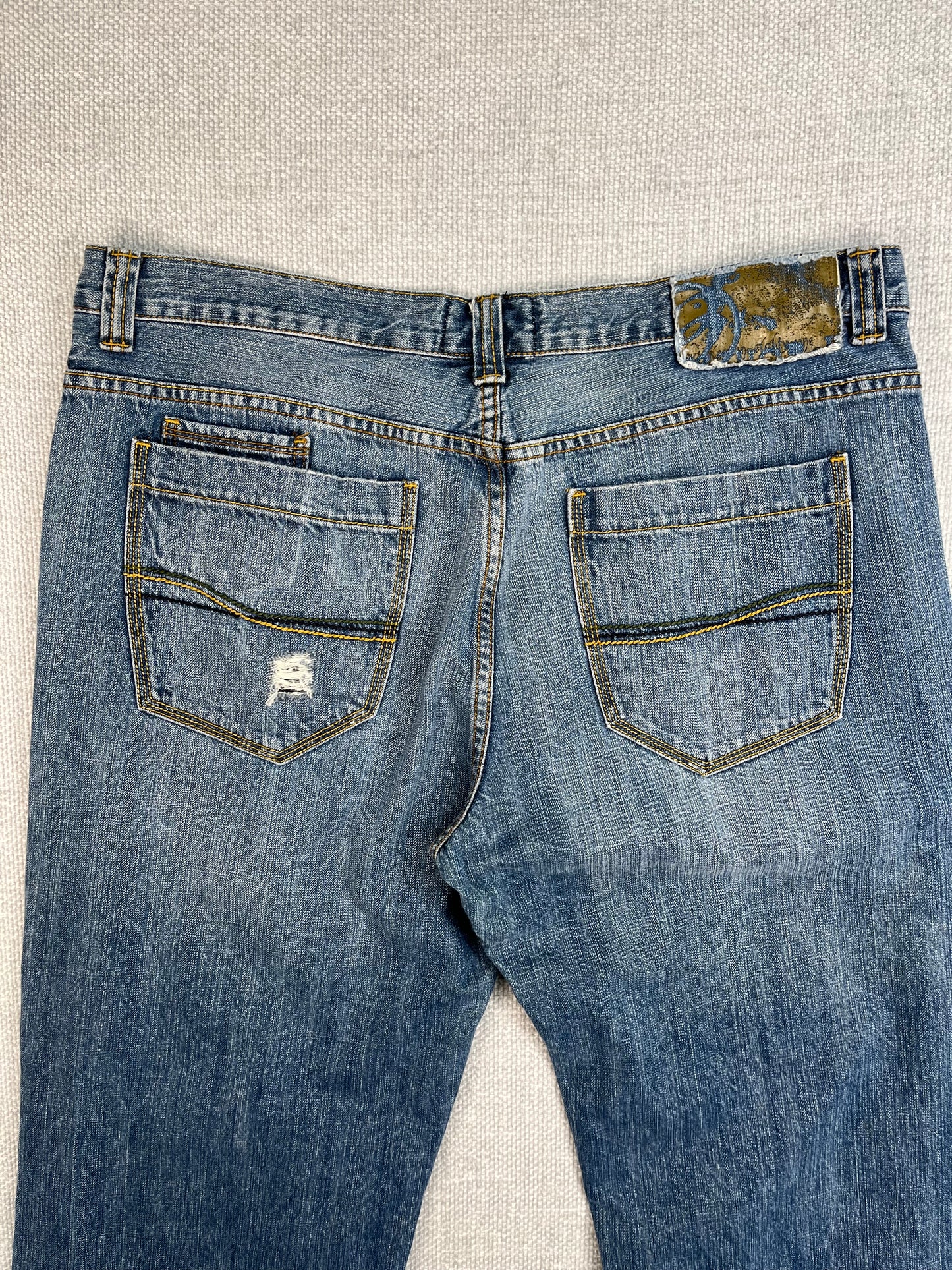 Y2K Anchor Blue Baggy Jeans 38"