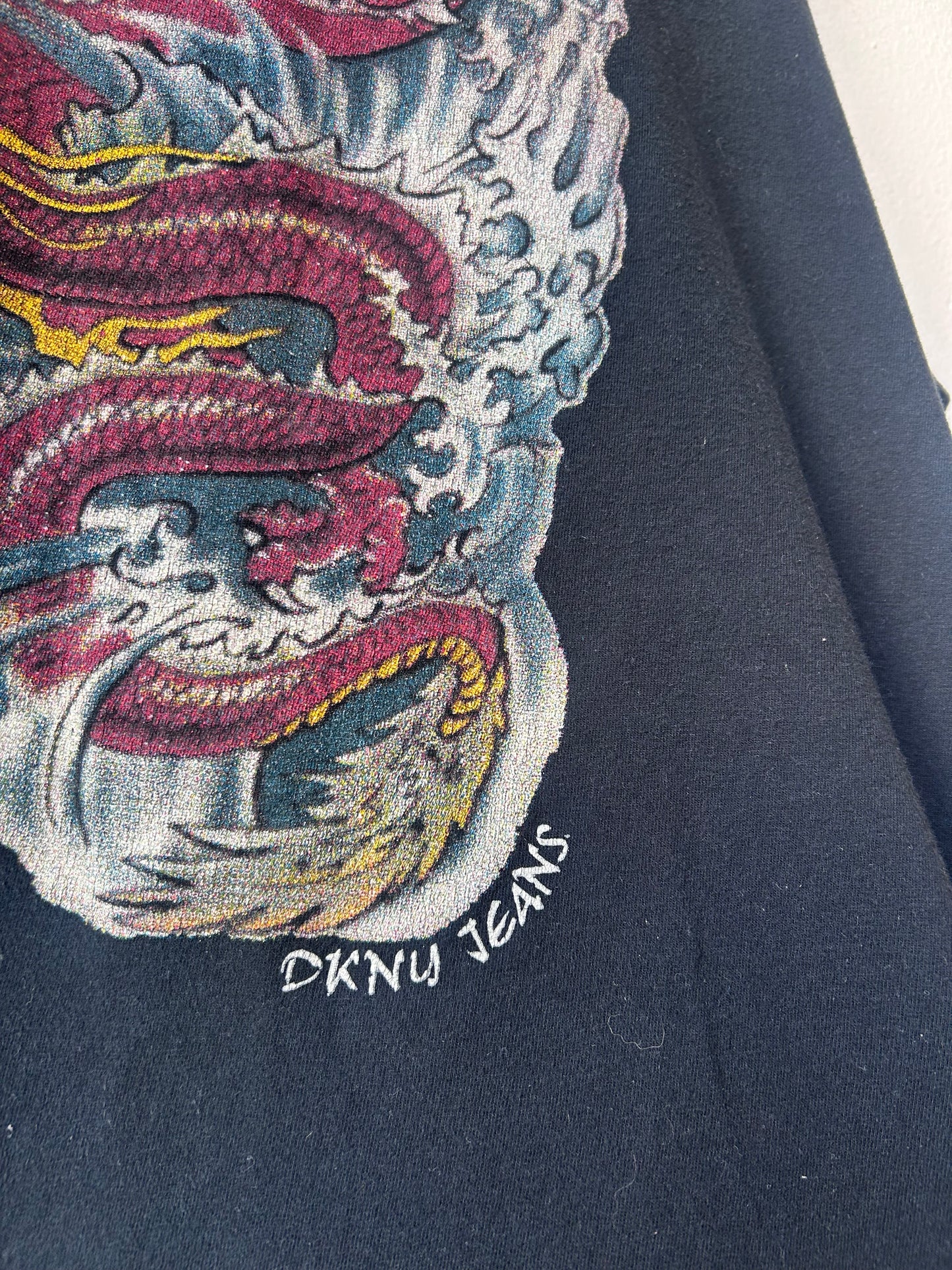 Y2K DKNY Dragon Cutoff Shirt