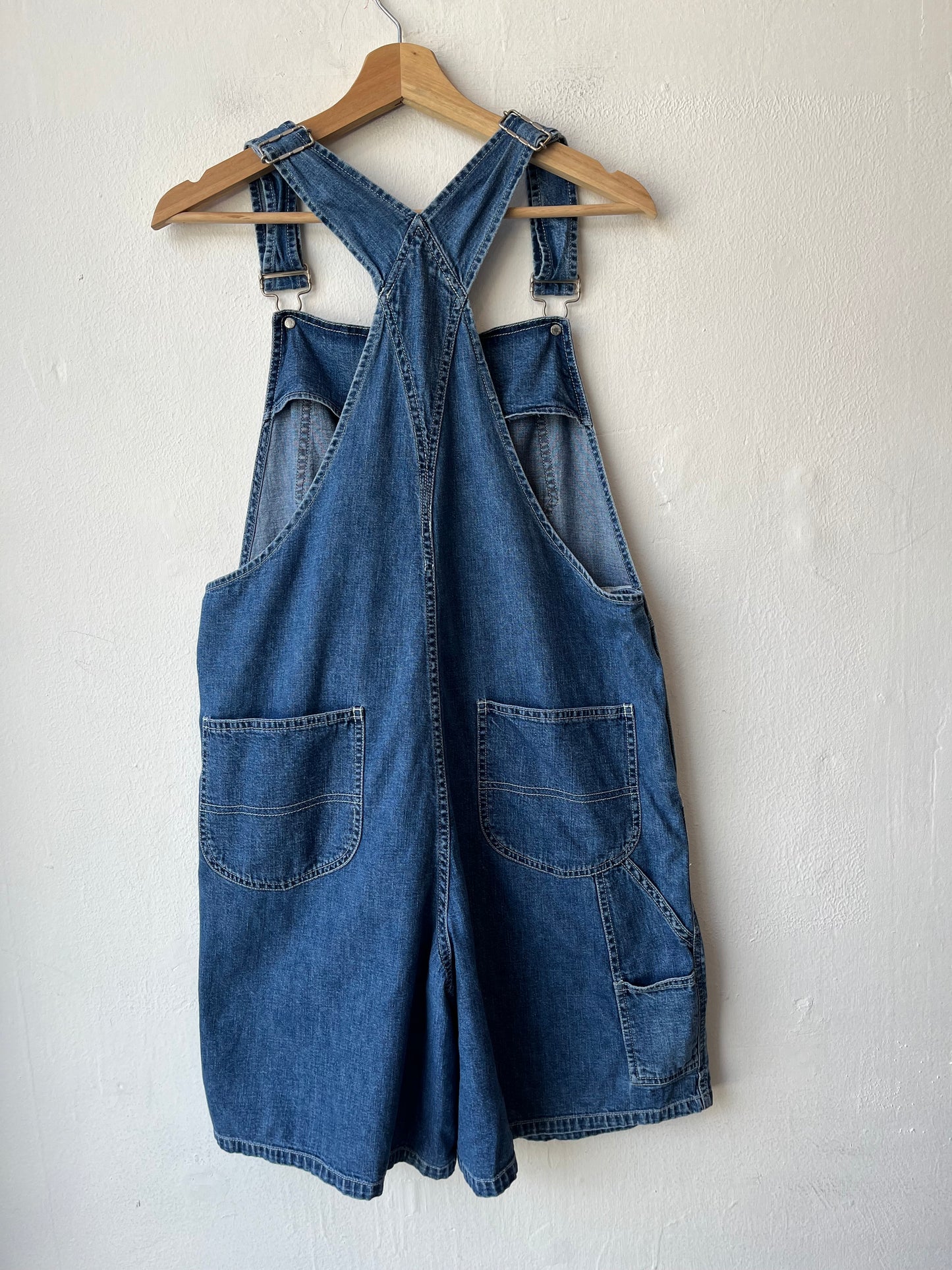 90's DKNY Denim Overall Shorts