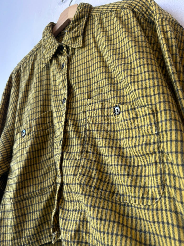 80's Cropped Wool Button Up Shirt