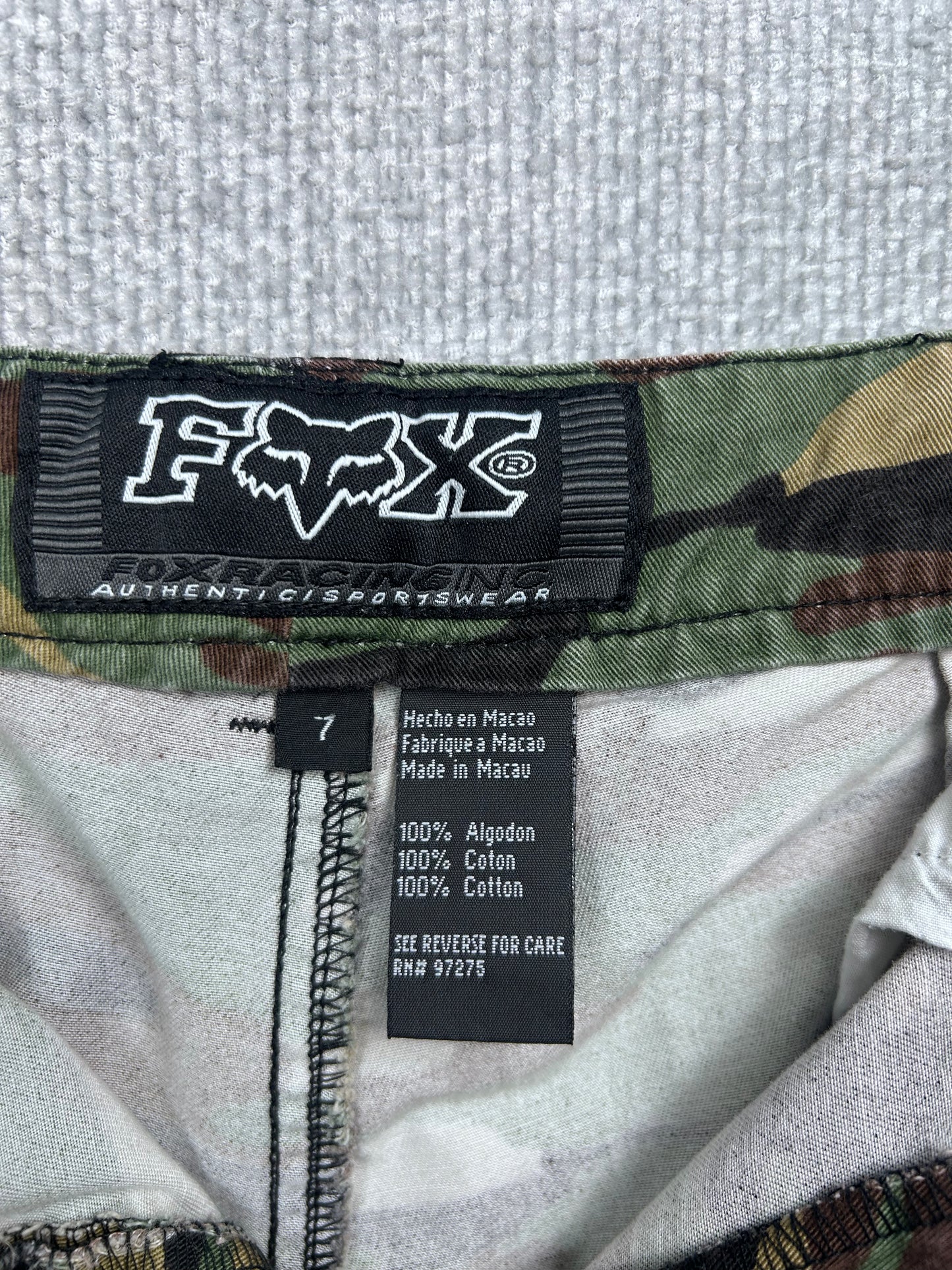 Y2K Camo Fox Shorts 28"