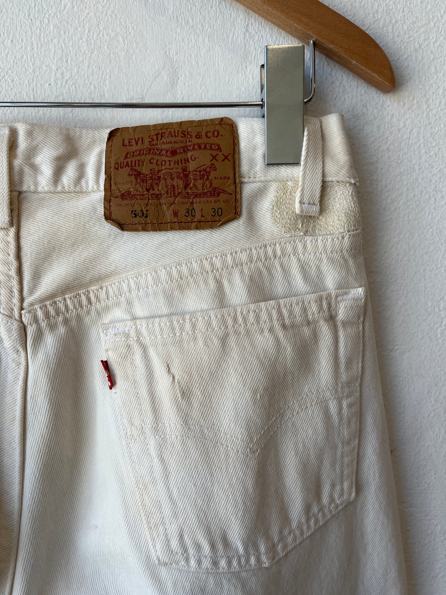 90's Levi's 501 White Jeans 29"