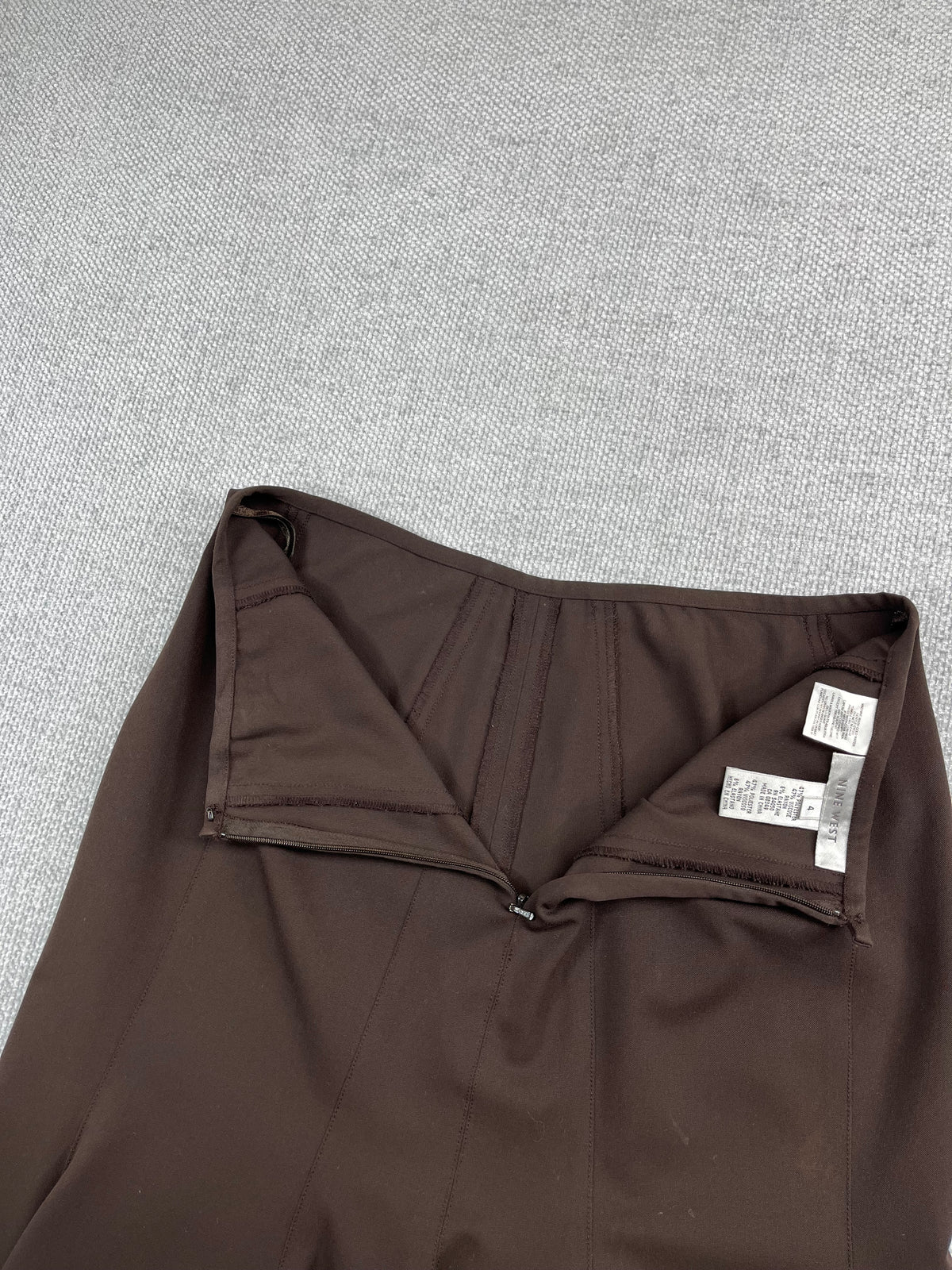 Y2K Brown Midi Skirt 27"