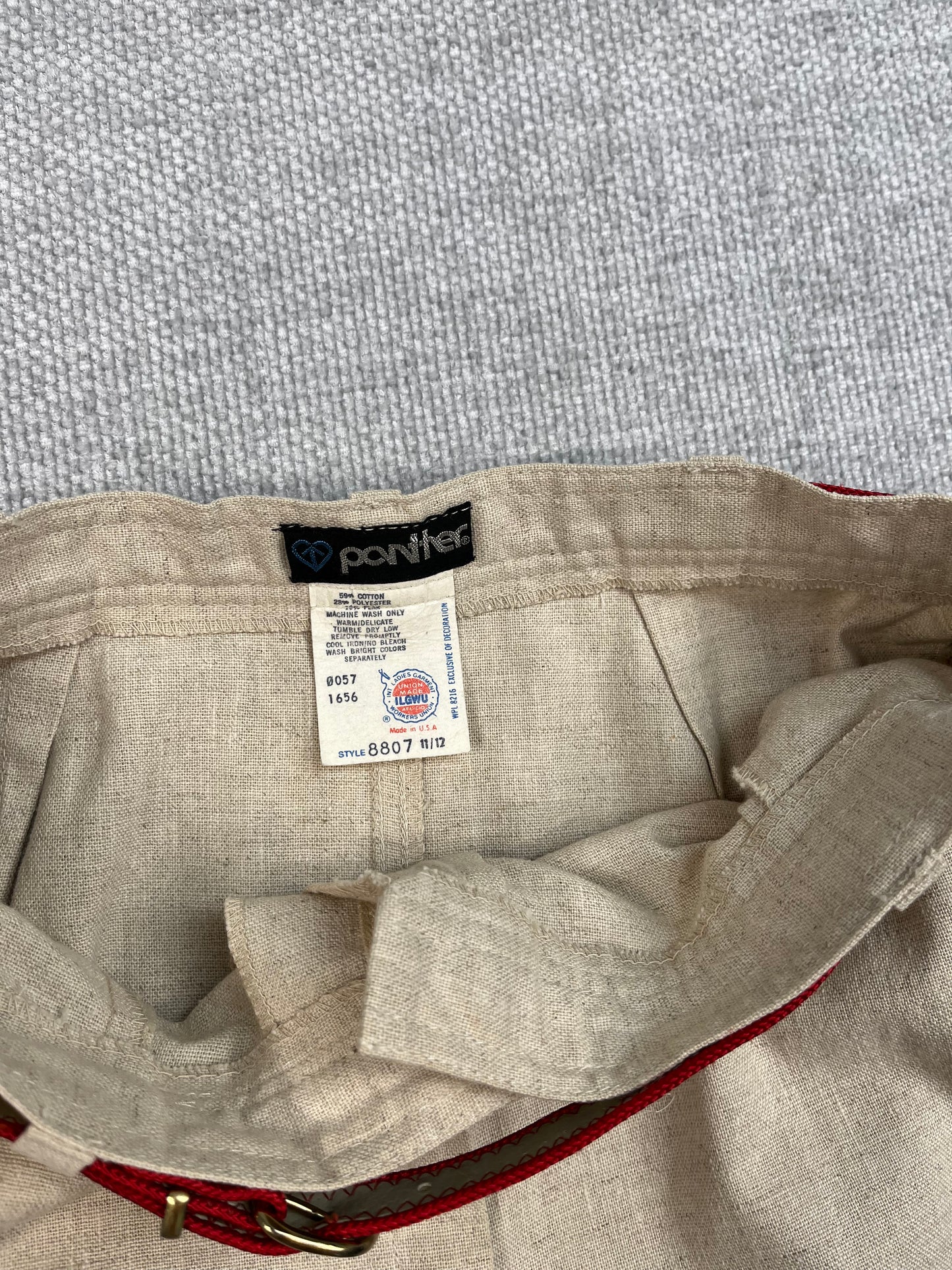 70's Tan Belted Midi Skirt 26"