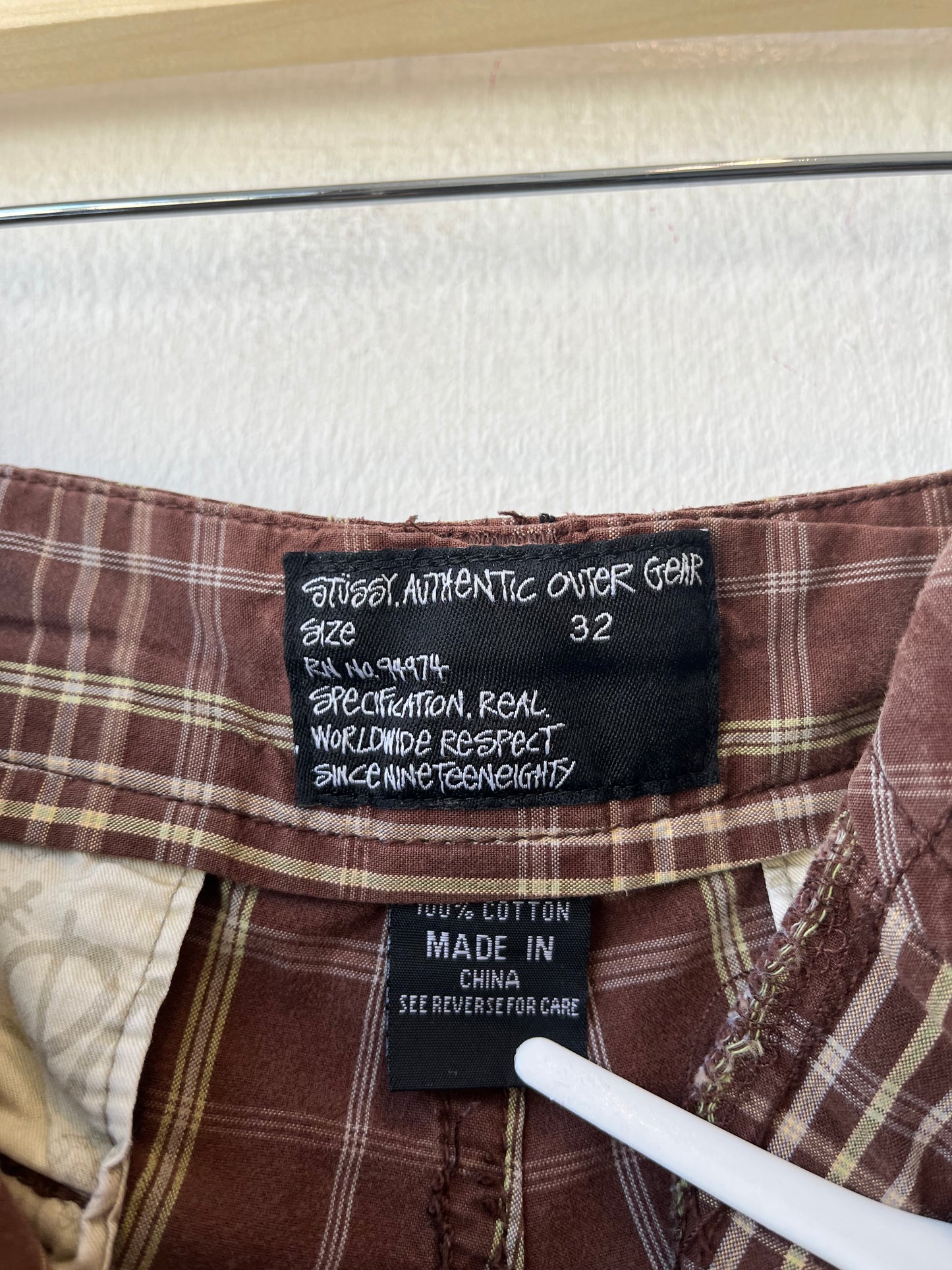 Y2K Stüssy Plaid Shorts 28-32"