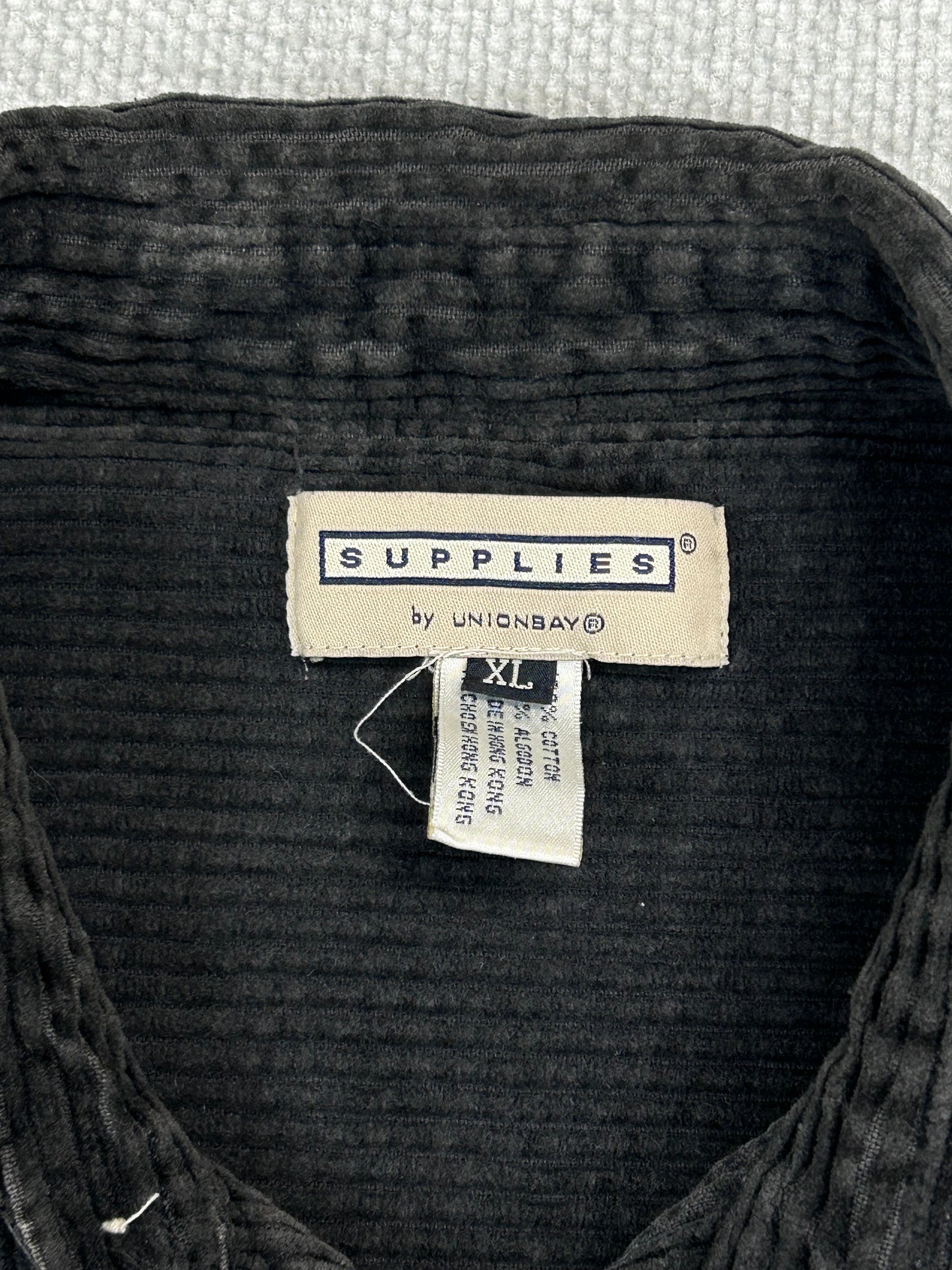 90's Black Corduroy Button Down Shirt