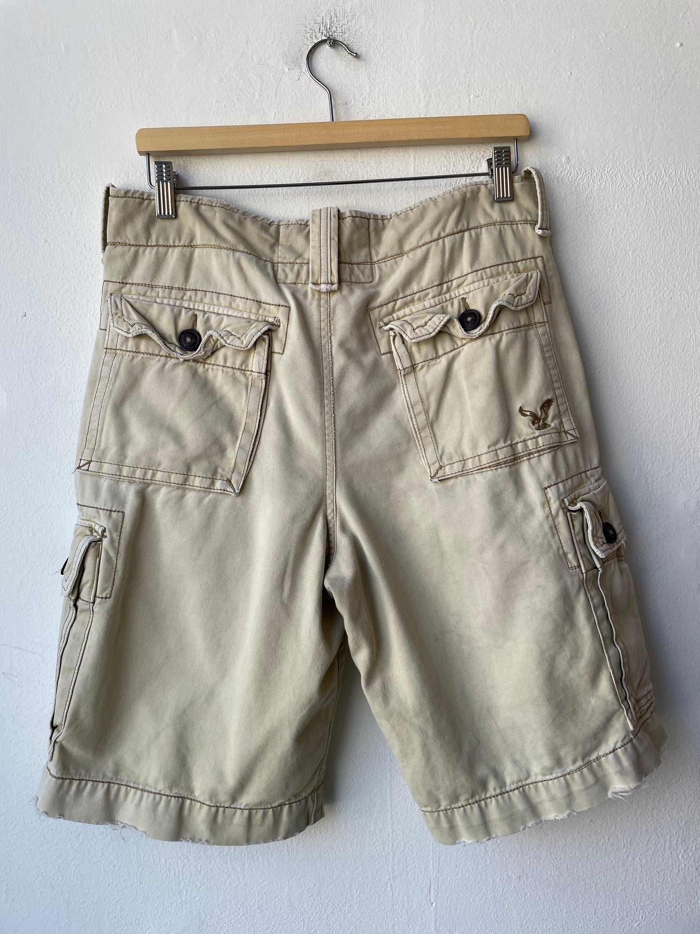 Y2K Tan Cargo Shorts 32”