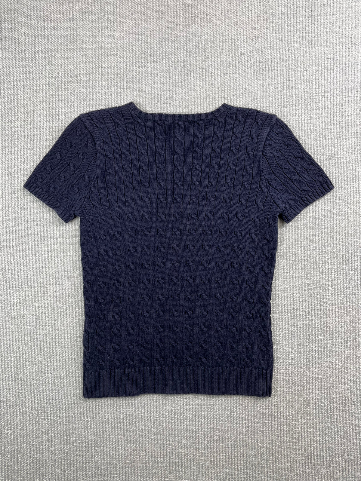 Y2K Ralph Lauren Short Sleeve Cable Knit Top