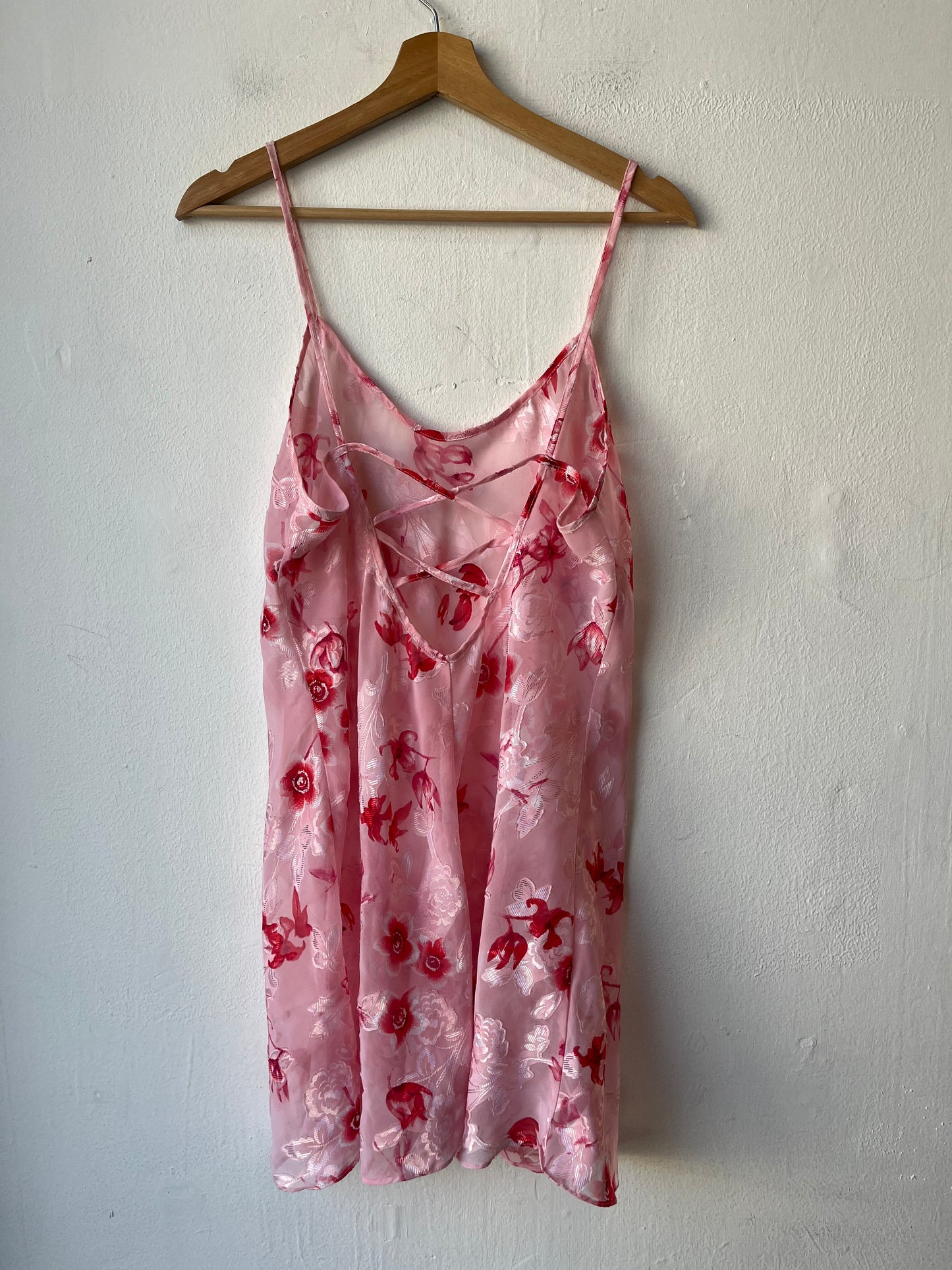 90's Pink Floral Slip Dress