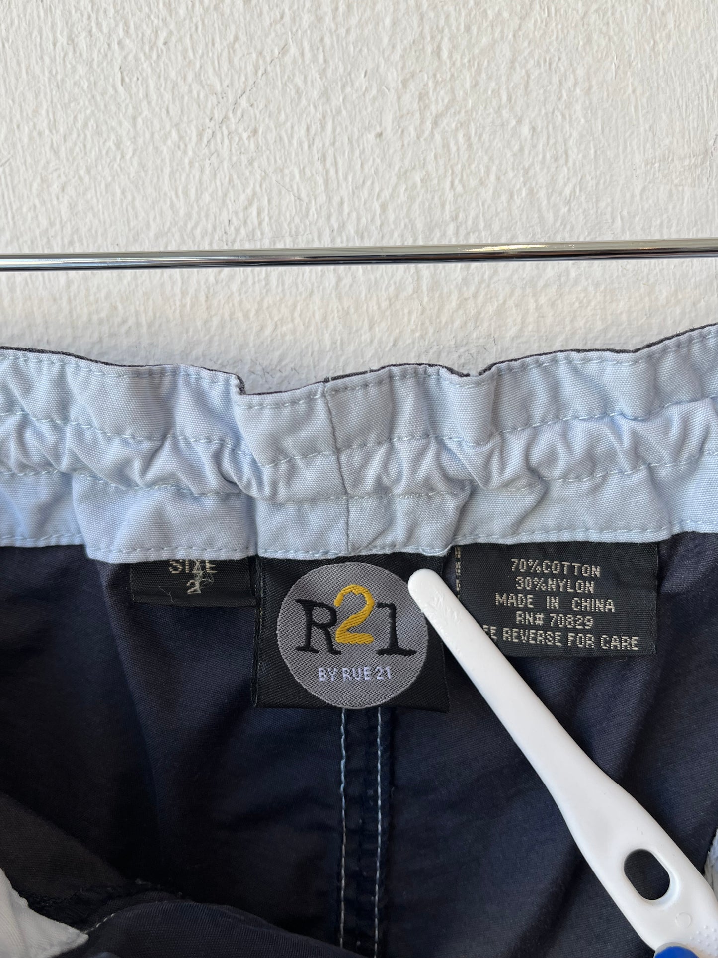 Y2K Navy Striped Track Pants 28-31"