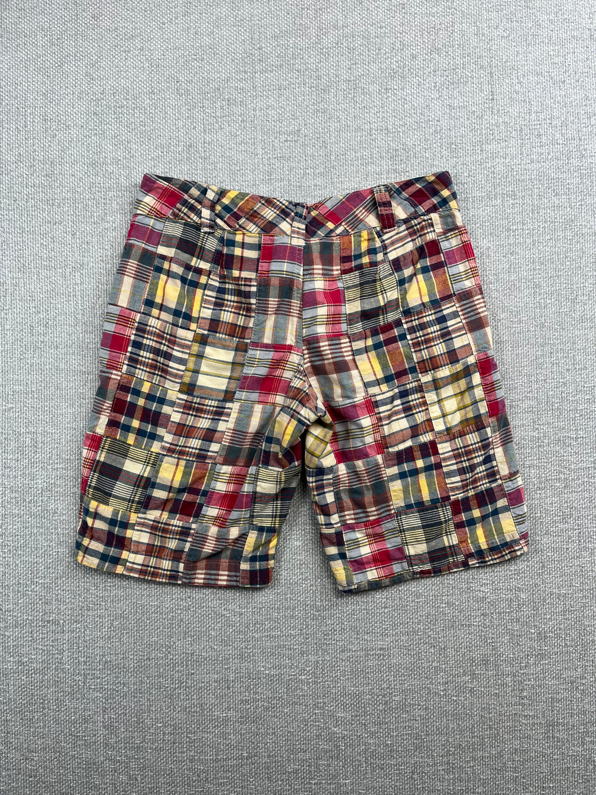 Y2K Patchwork Plaid Shorts 28"