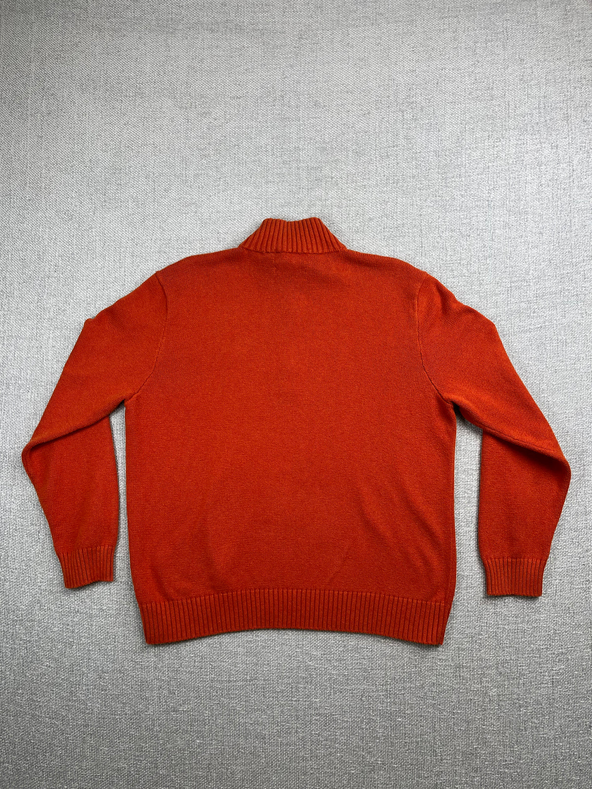Y2K Polo Orange 1/4 Zip Sweater
