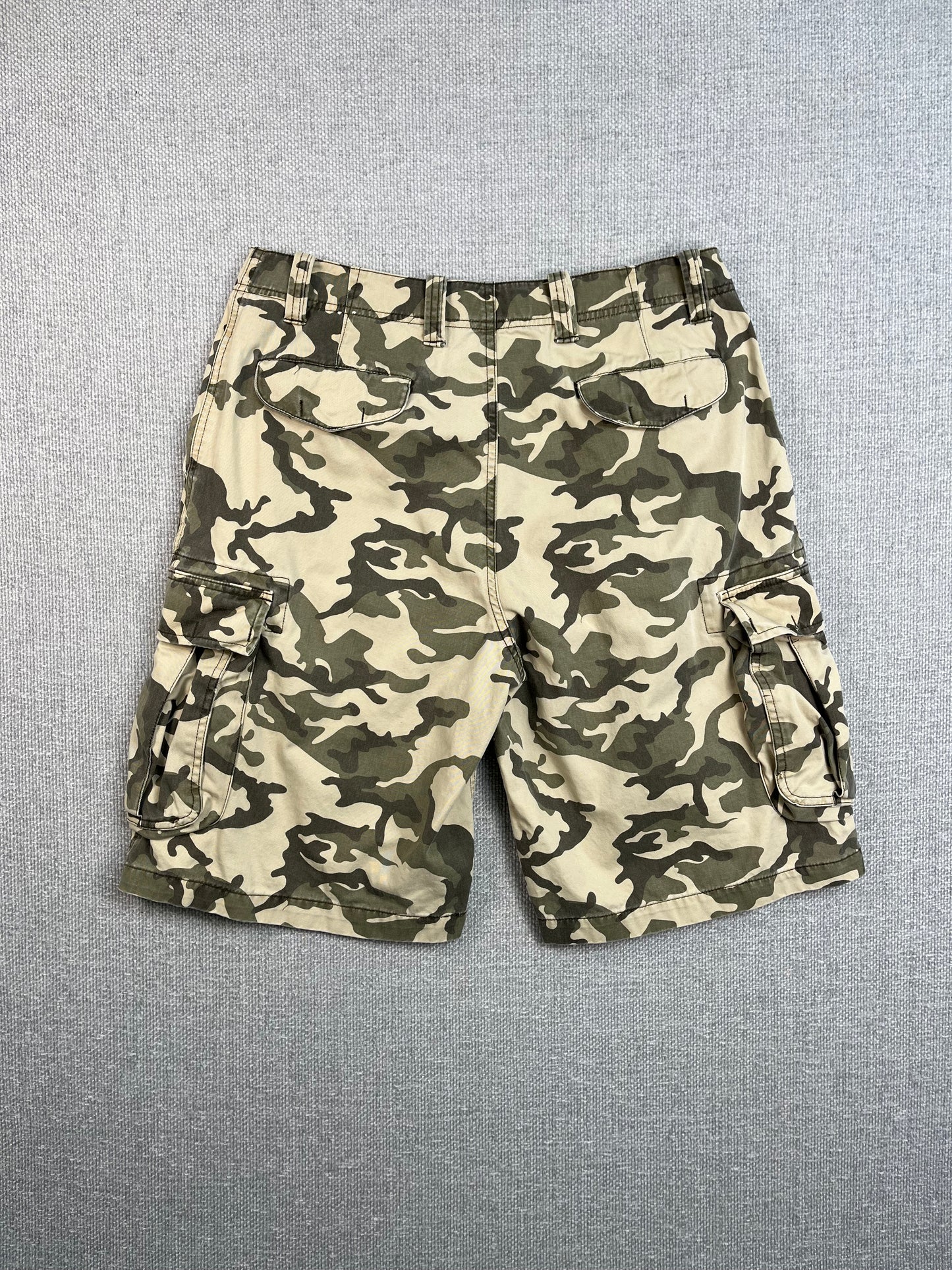 Y2K Camo Cargo Shorts 34"