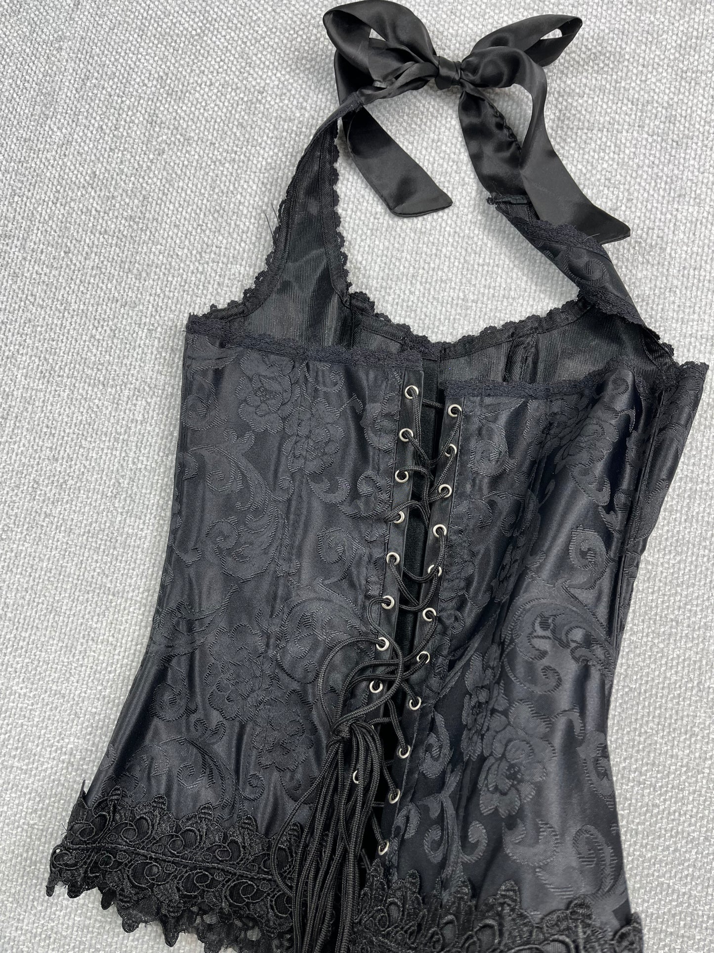 Y2K Black Halter Corset