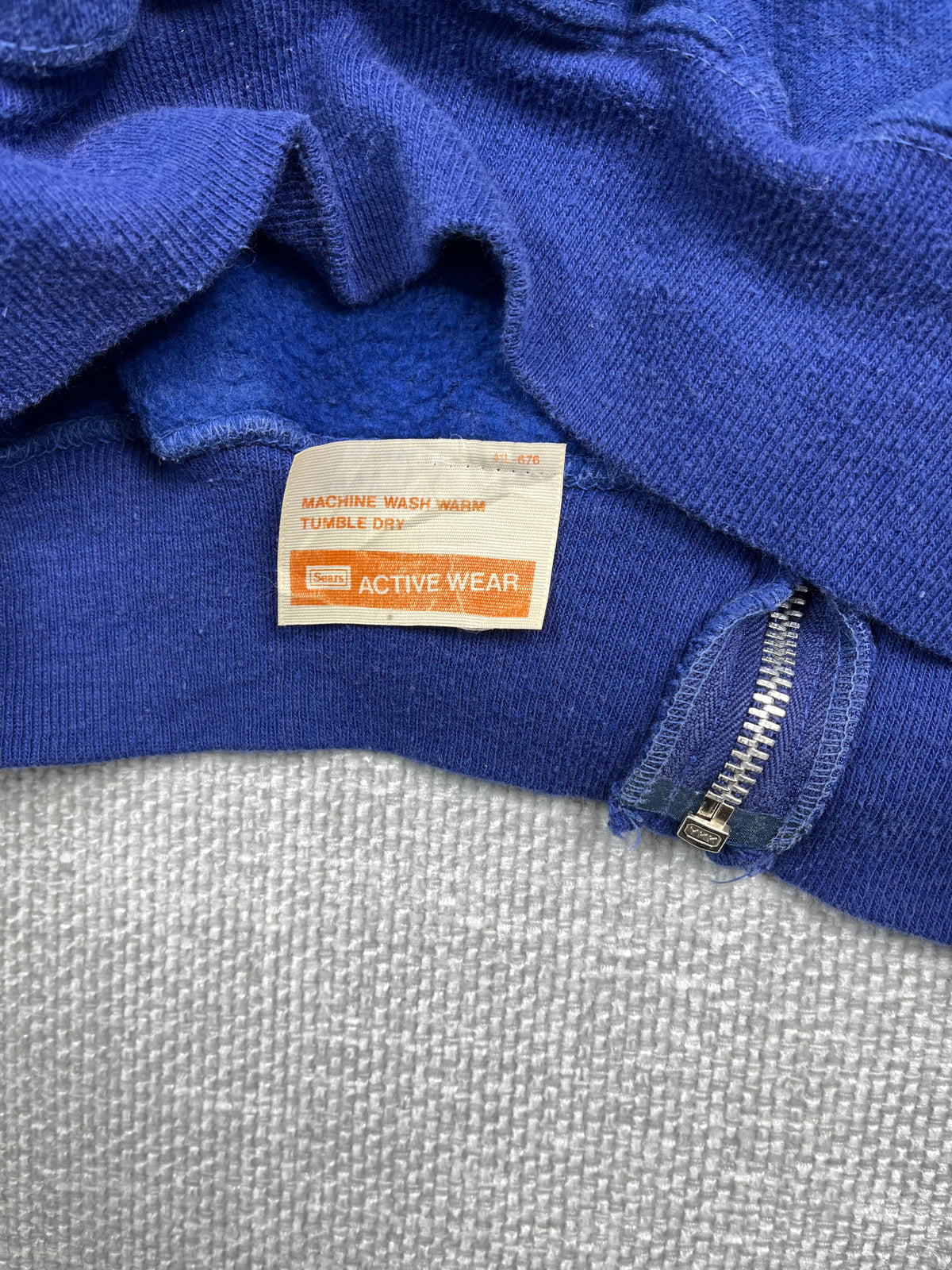 80's Navy Zip Up Hoodie