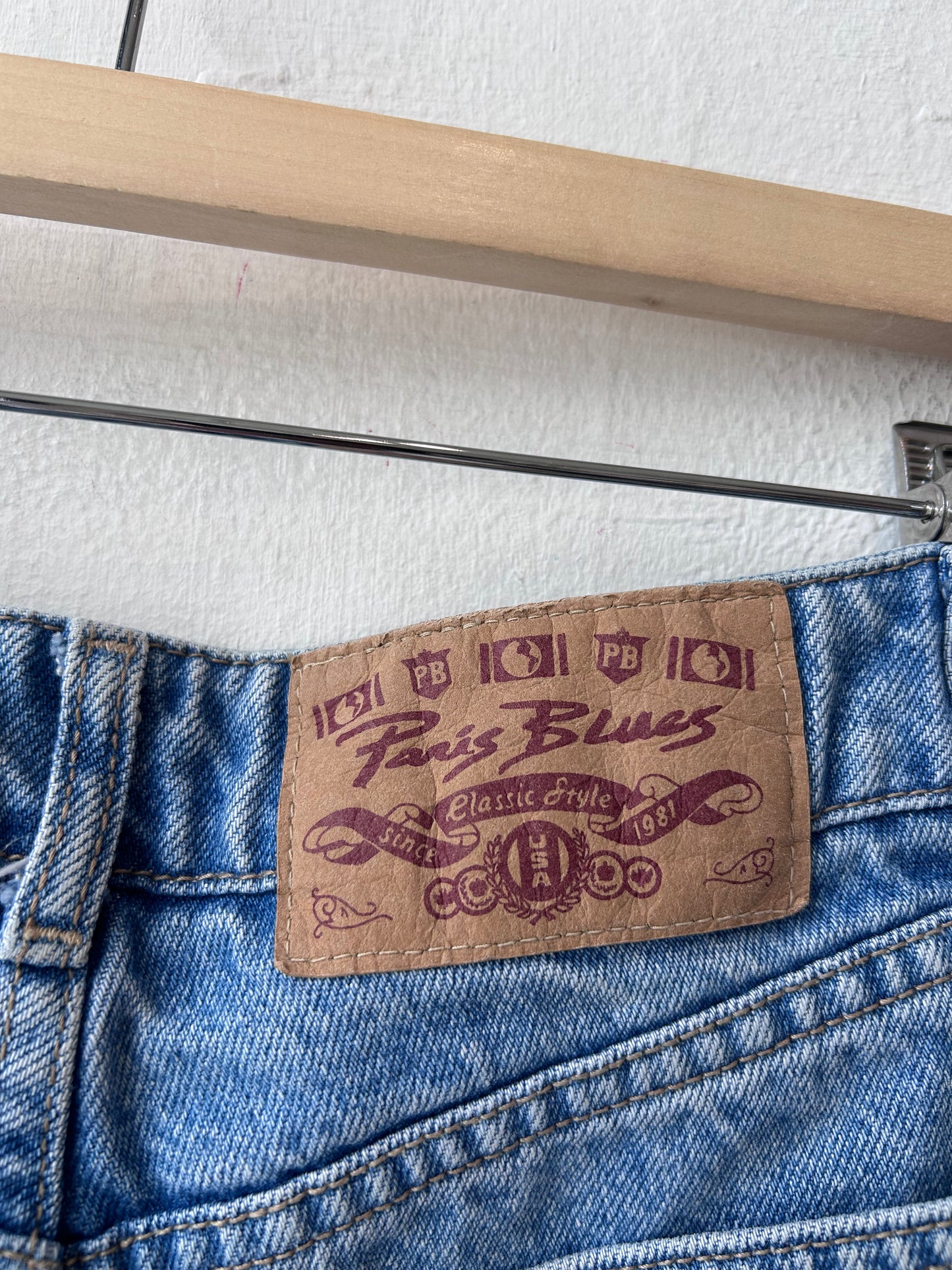 90's Rainbow Stripe Denim Shorts 27"