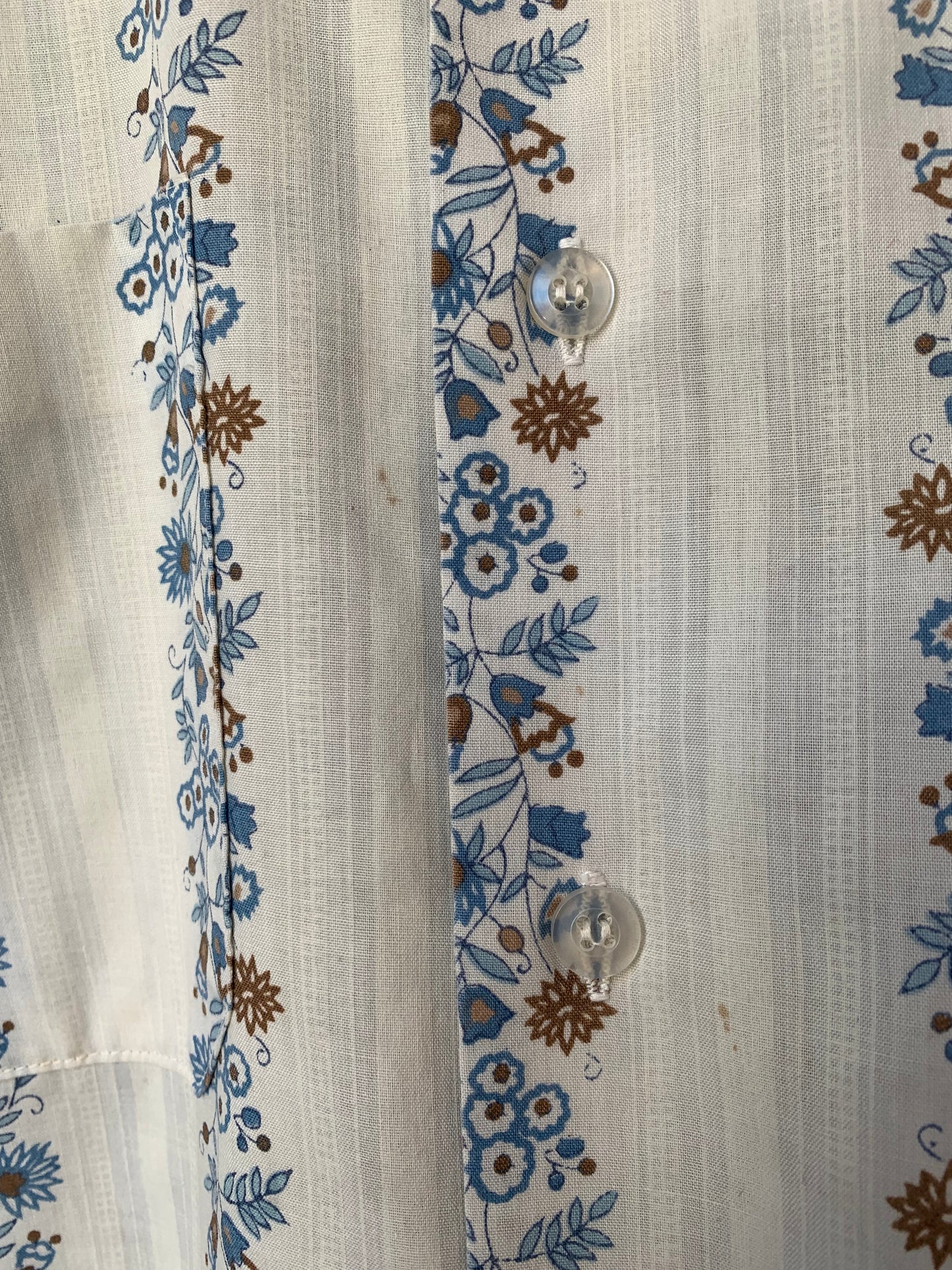 70's Flower Stripe Button Down