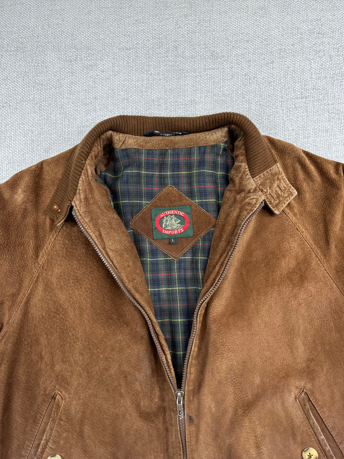 Y2K Brown Suede Bomber Jacket