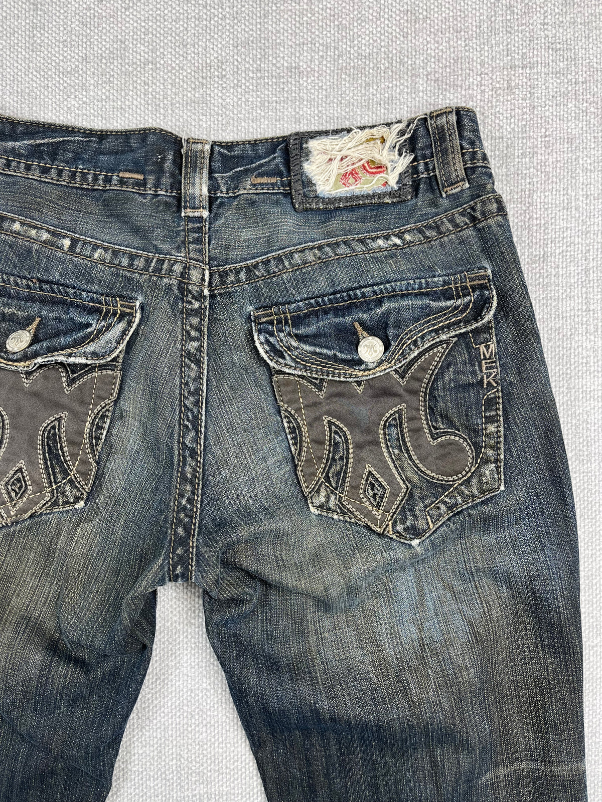 Y2K Distressed Bootcut Jeans 34"