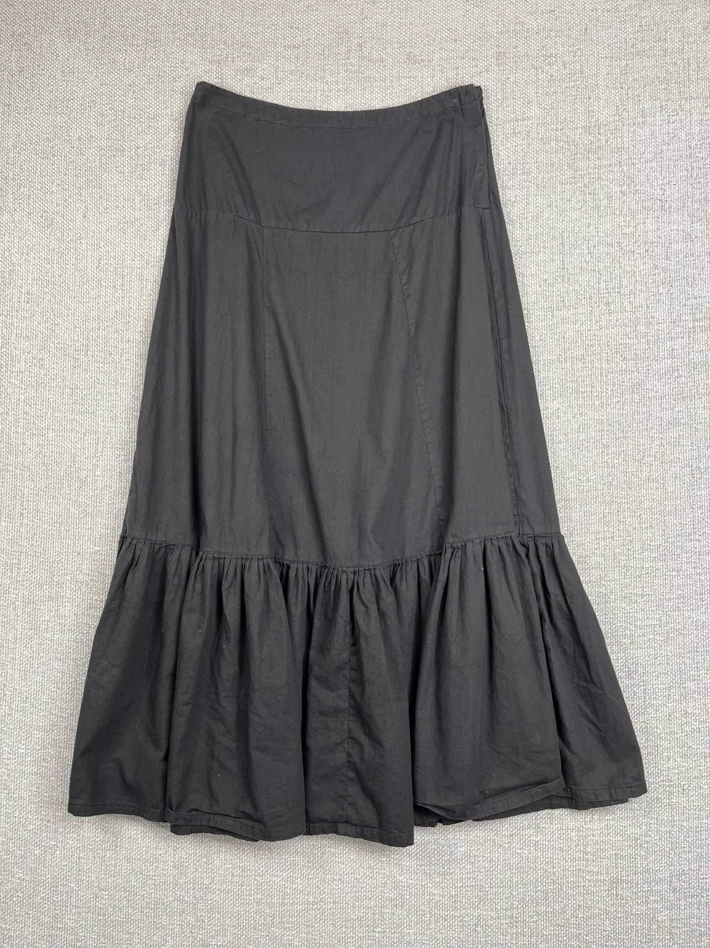 90's Tiered Black Skirt 28"