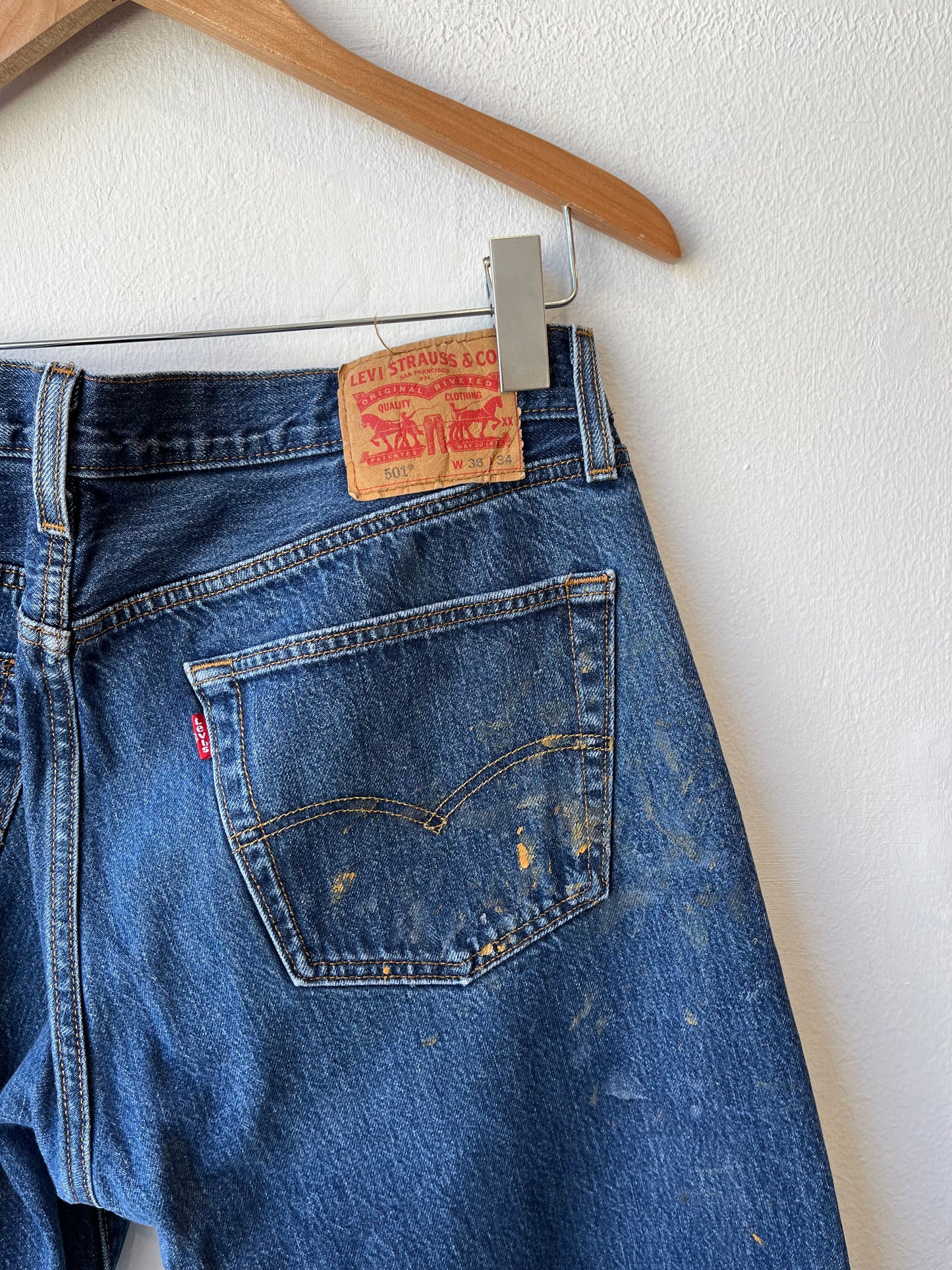 Y2K Levis 501 Painted Jeans 36"