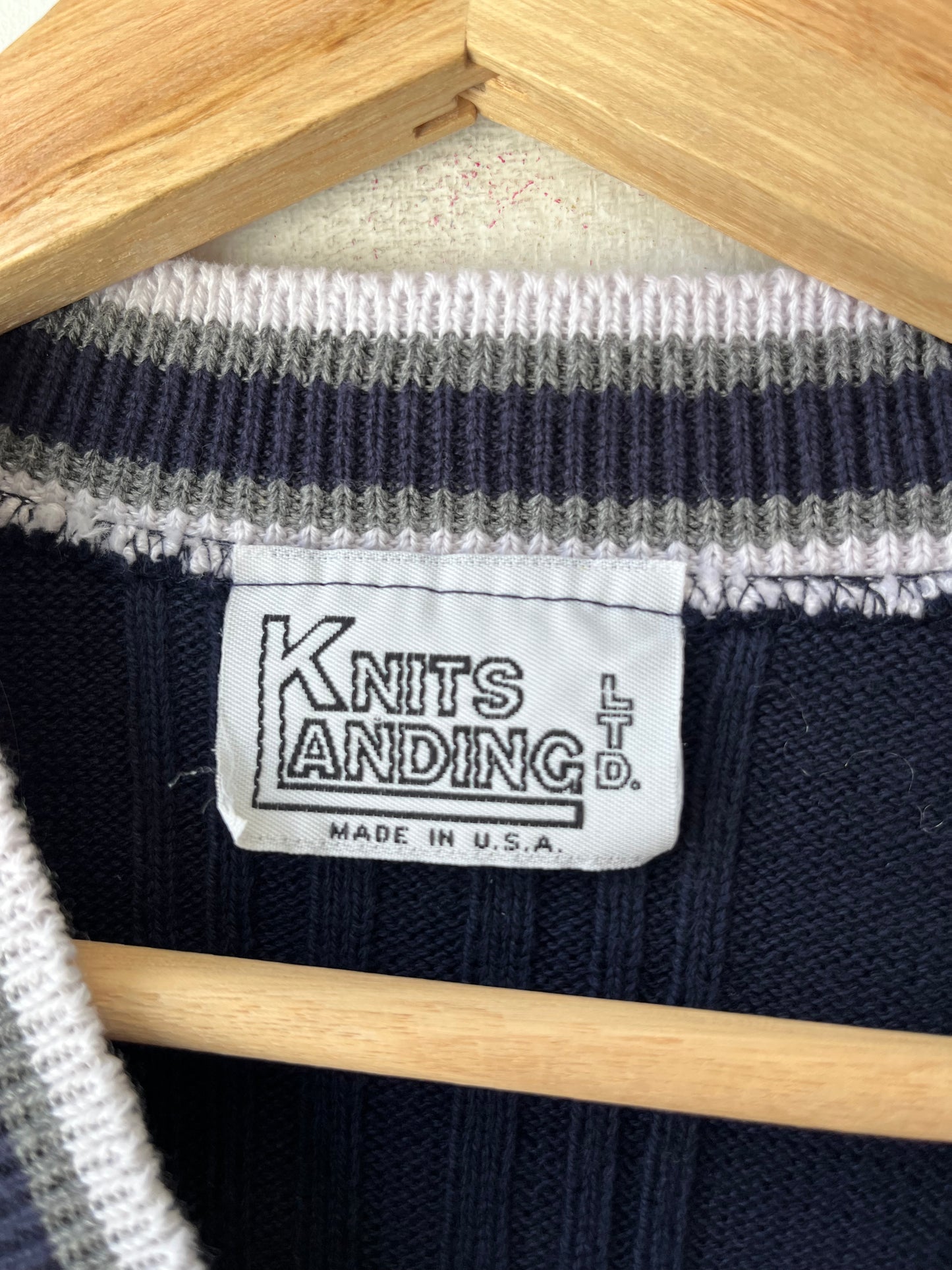 90's Cotton V Neck Knit Top