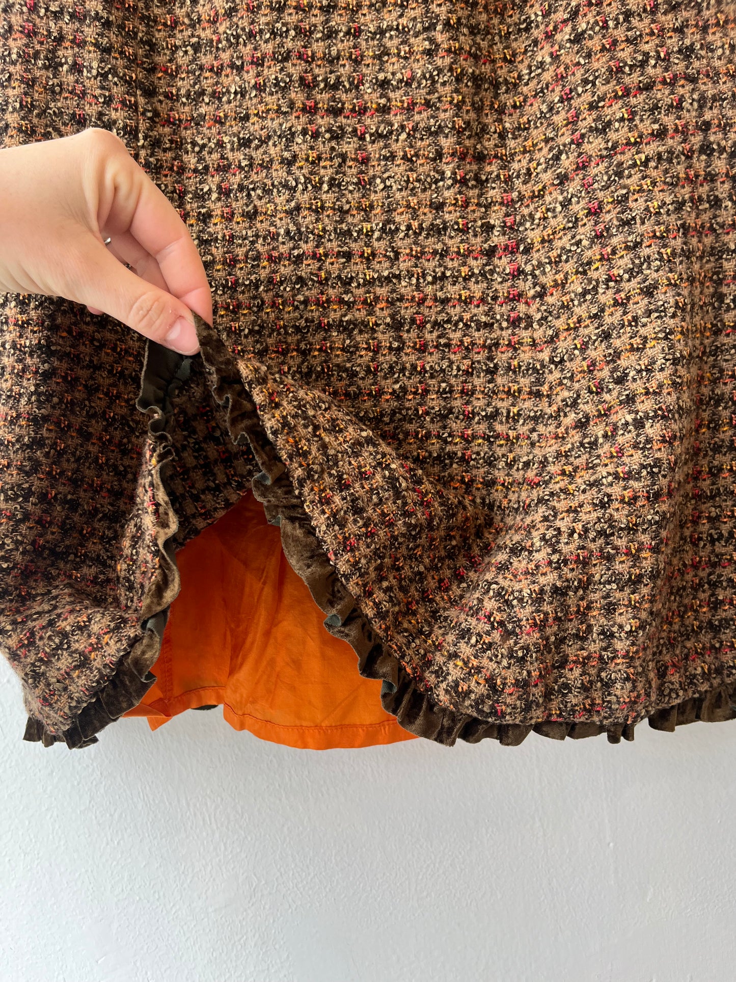 80's Wool Ruffle Skirt 25"