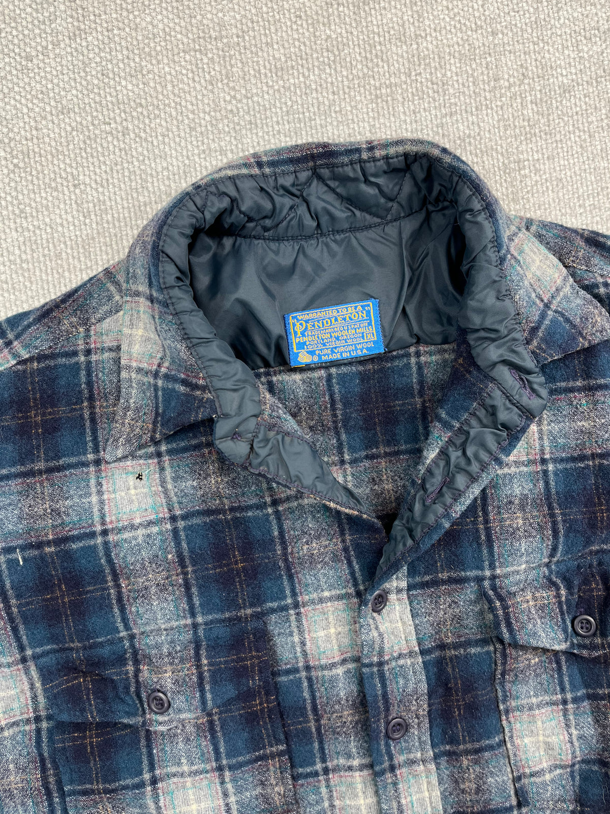 80's Blue Plaid Pendleton Flannel