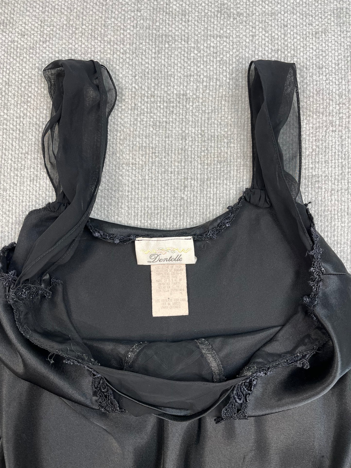 90's Black Lace Slip Dress