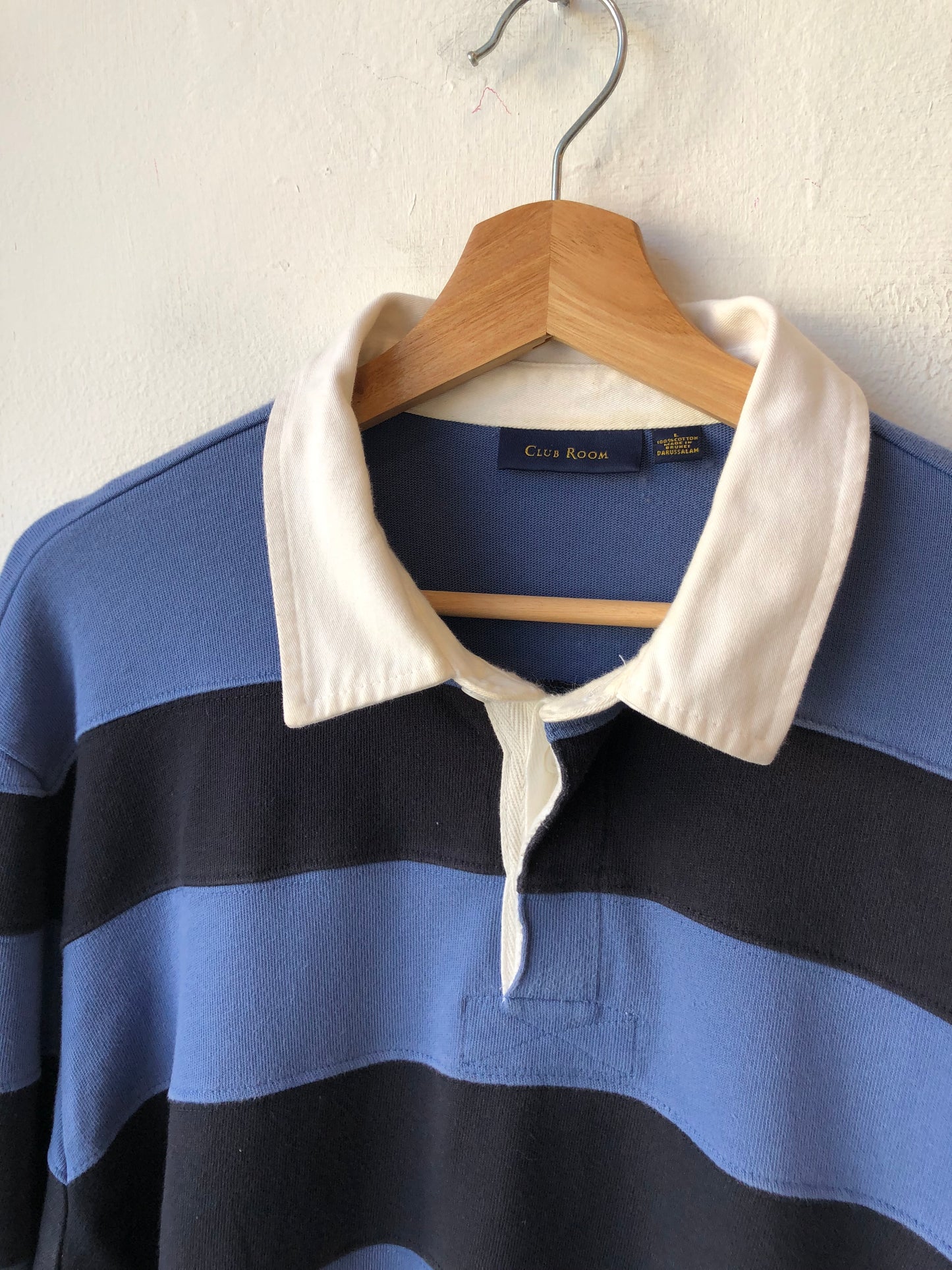 Y2K Blue Striped Rugby Shirt