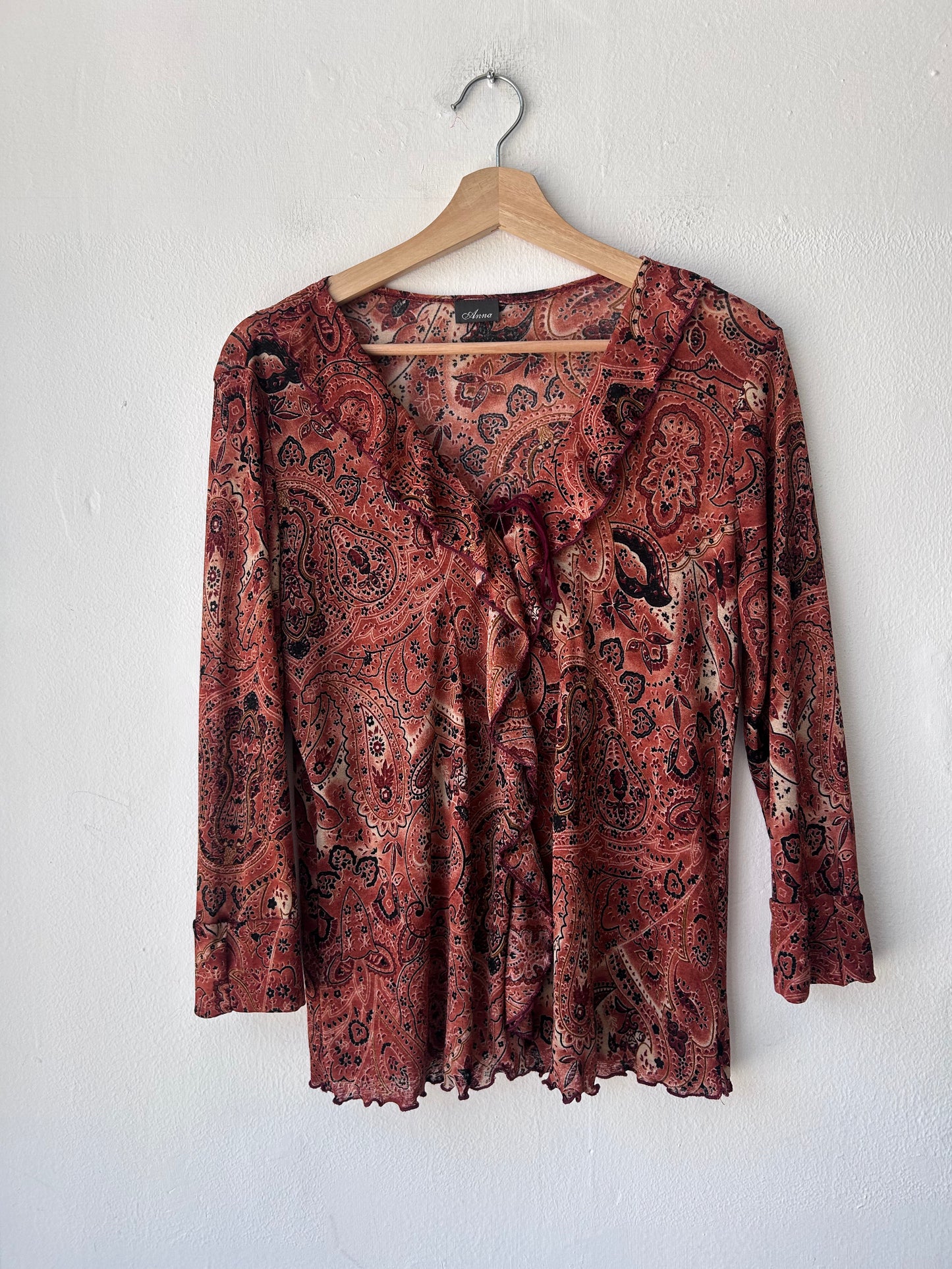 90's Long Sleeve Sheer Top