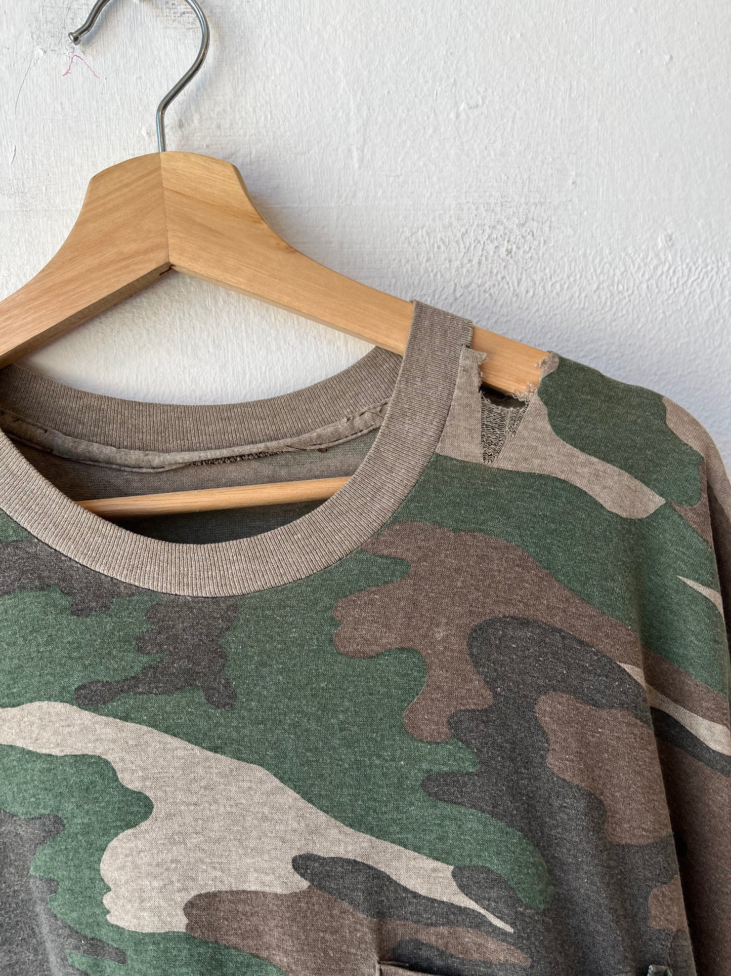 90's Distressed Camo Pocket Tee
