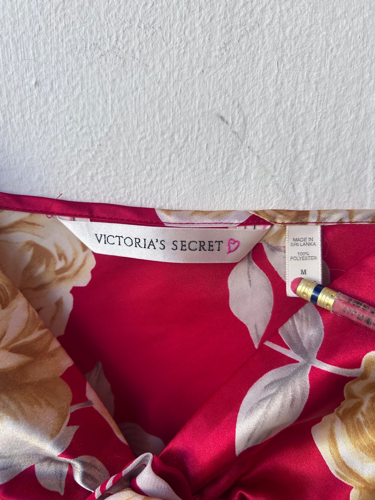 Y2K Red VS Floral Lingerie Dress