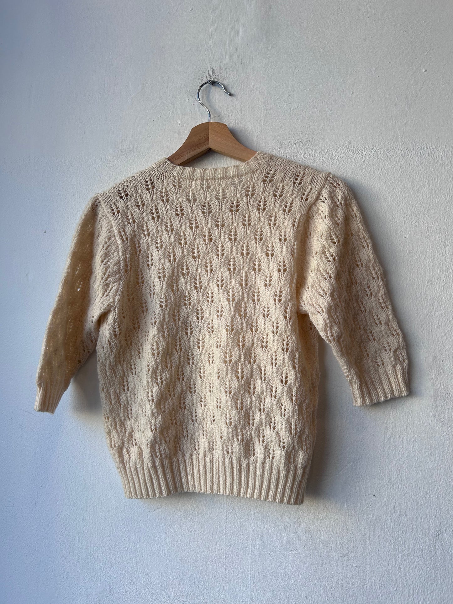 90's White Quarter Sleeve Cardigan