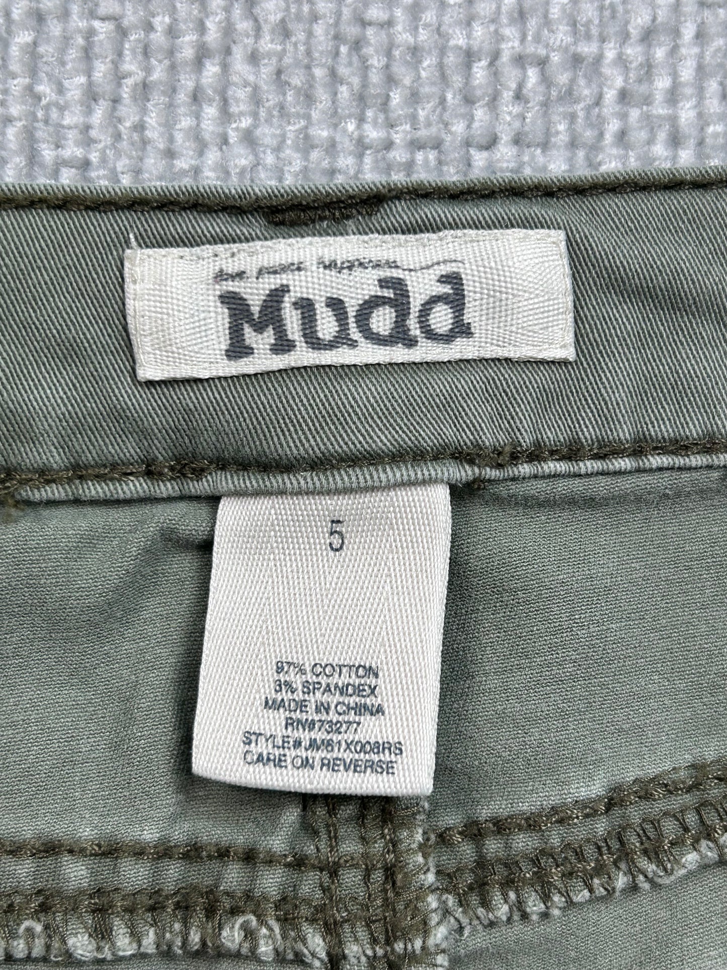 Y2K Mudd Mini Green Shorts 28"