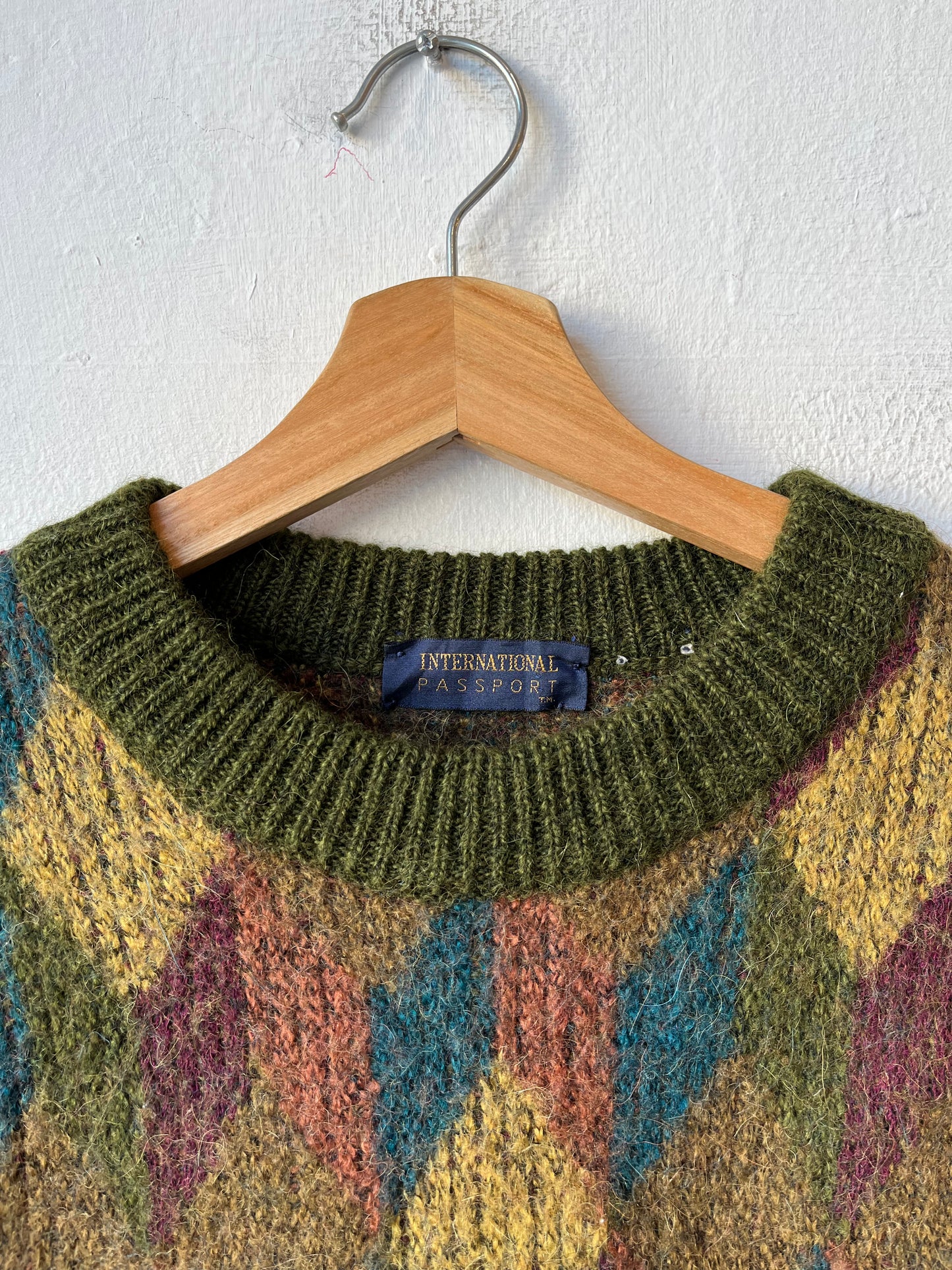 Y2K Argyle Knit Sweater