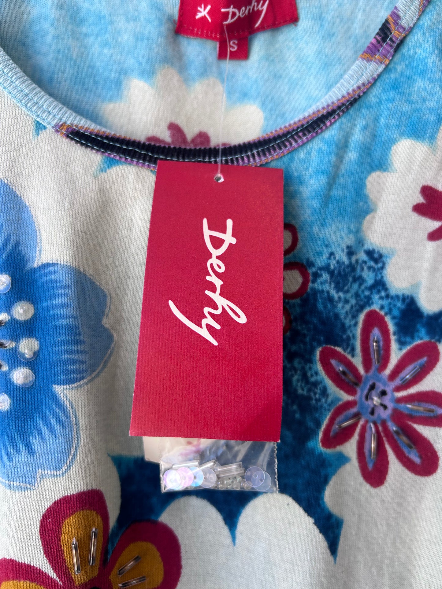 Y2K Beaded Floral Cotton Tank Top