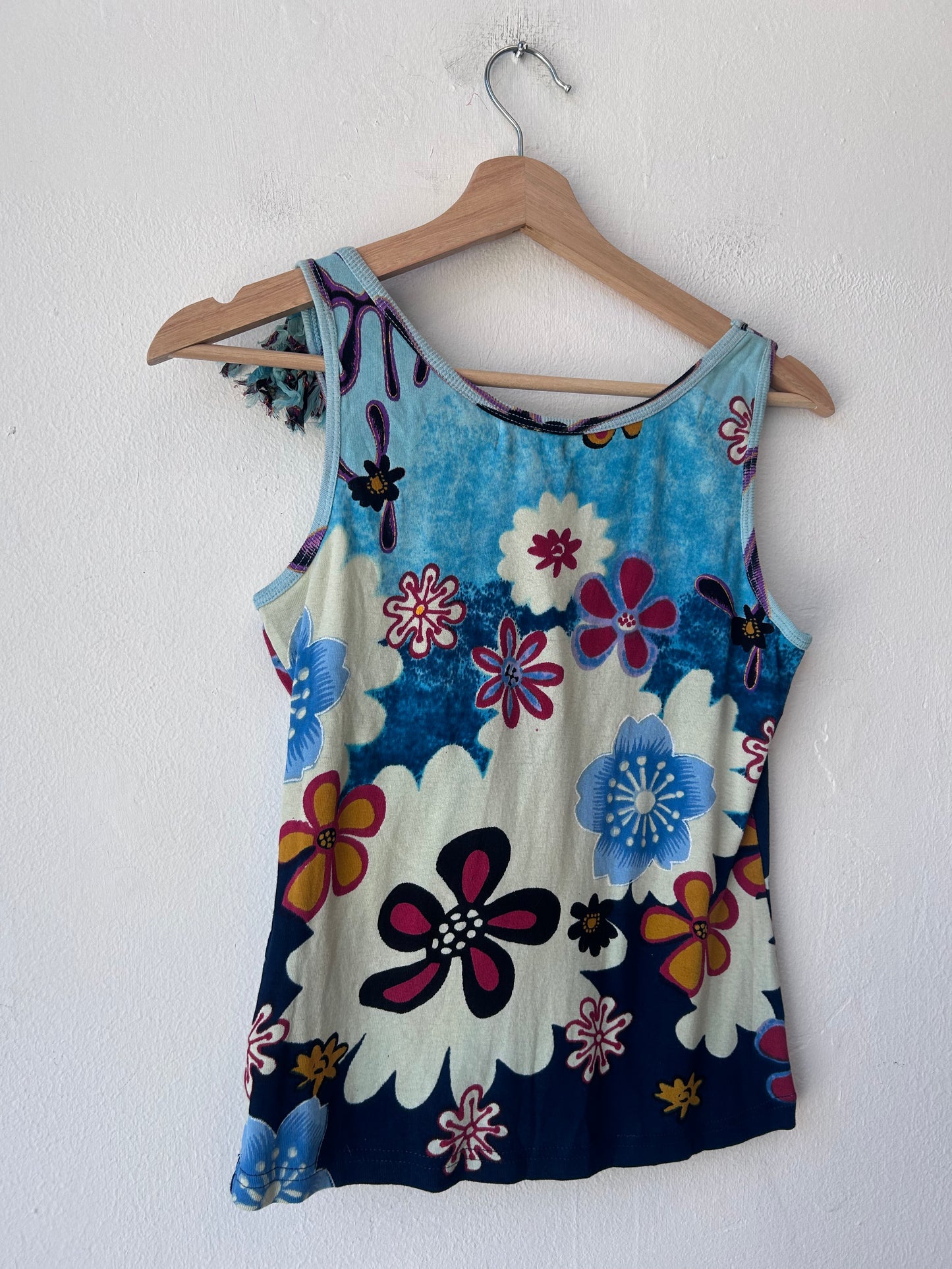 Y2K Beaded Floral Cotton Tank Top