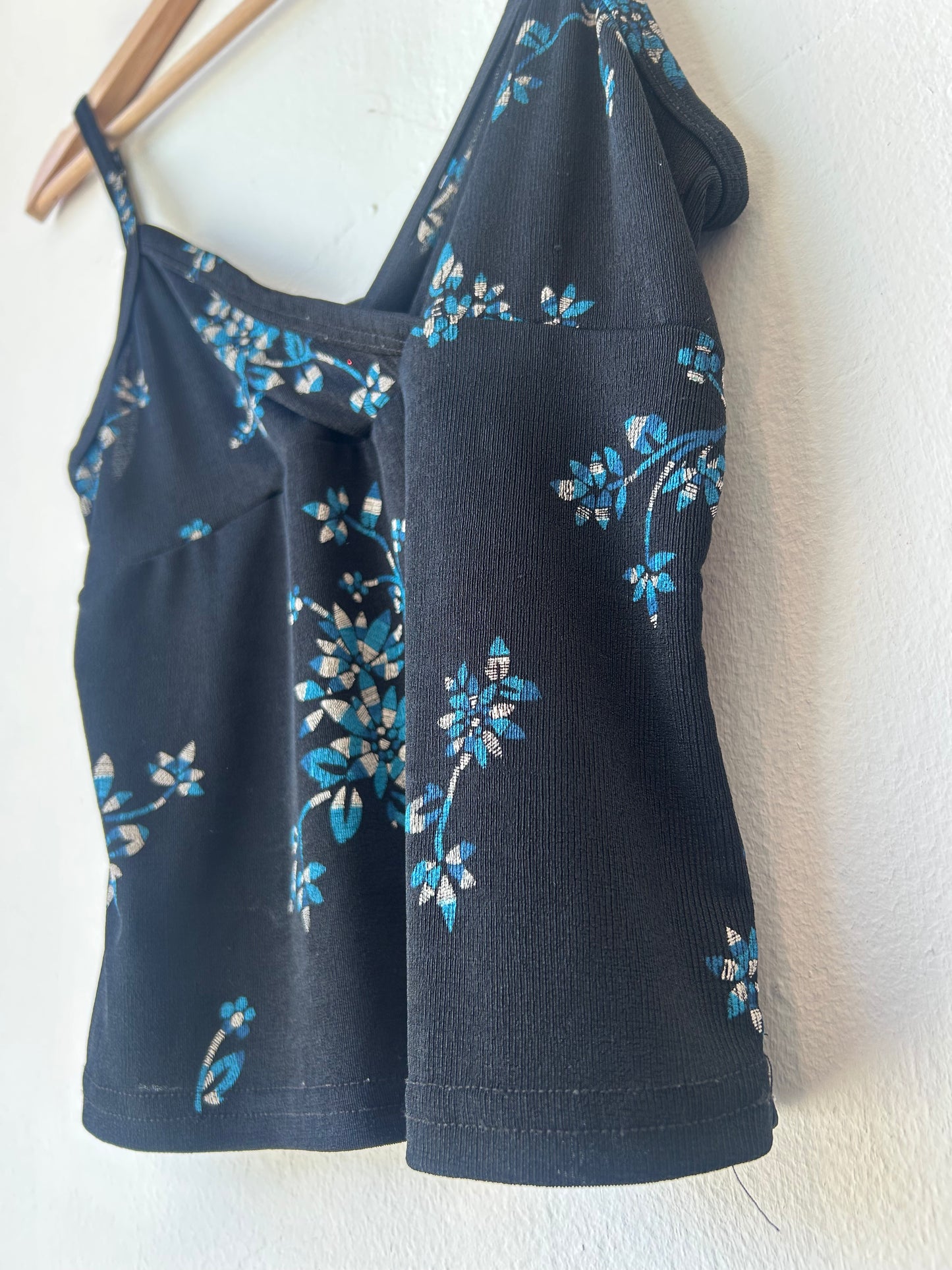 90's Black Floral Tank Top