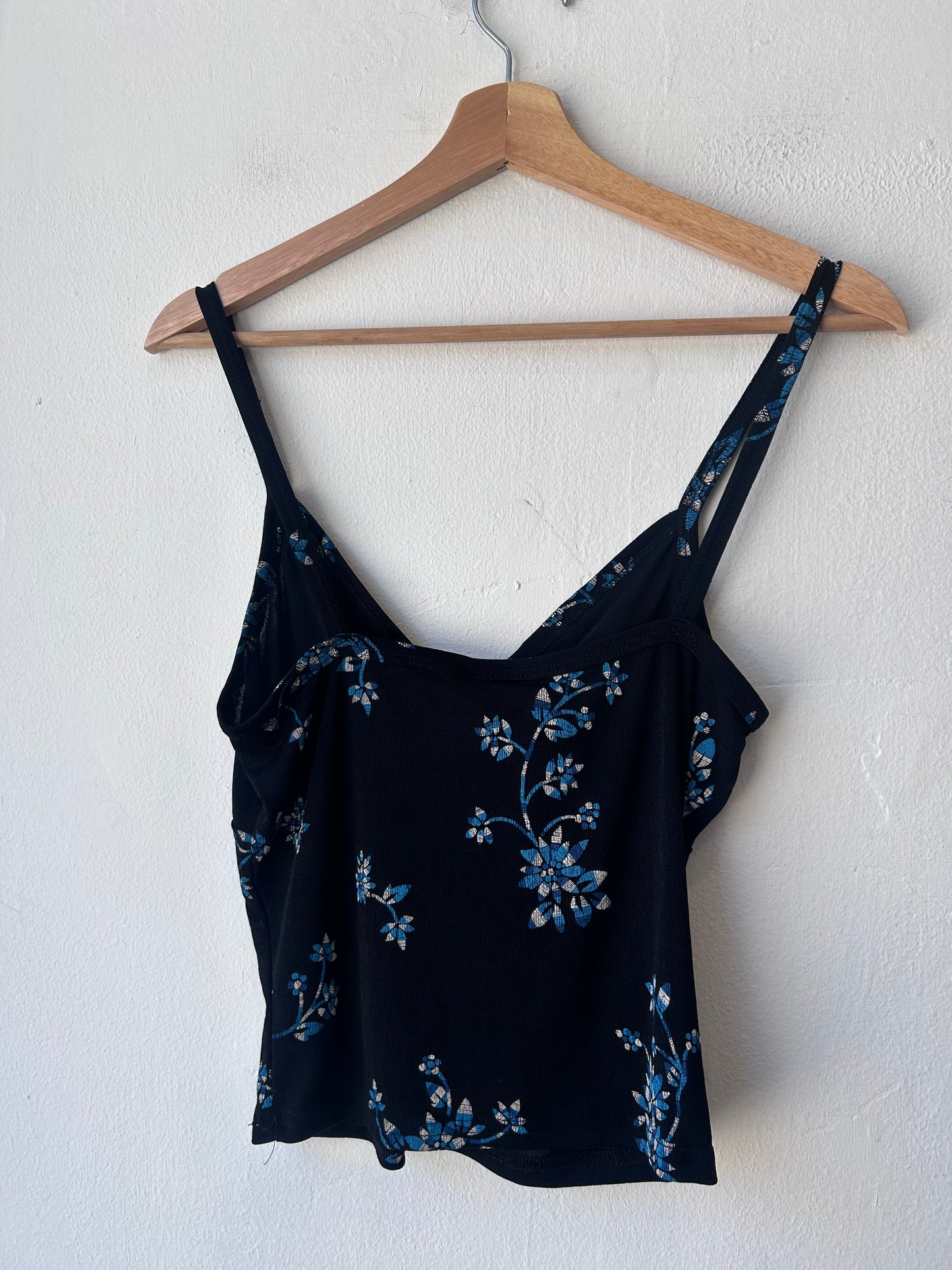 90's Black Floral Tank Top