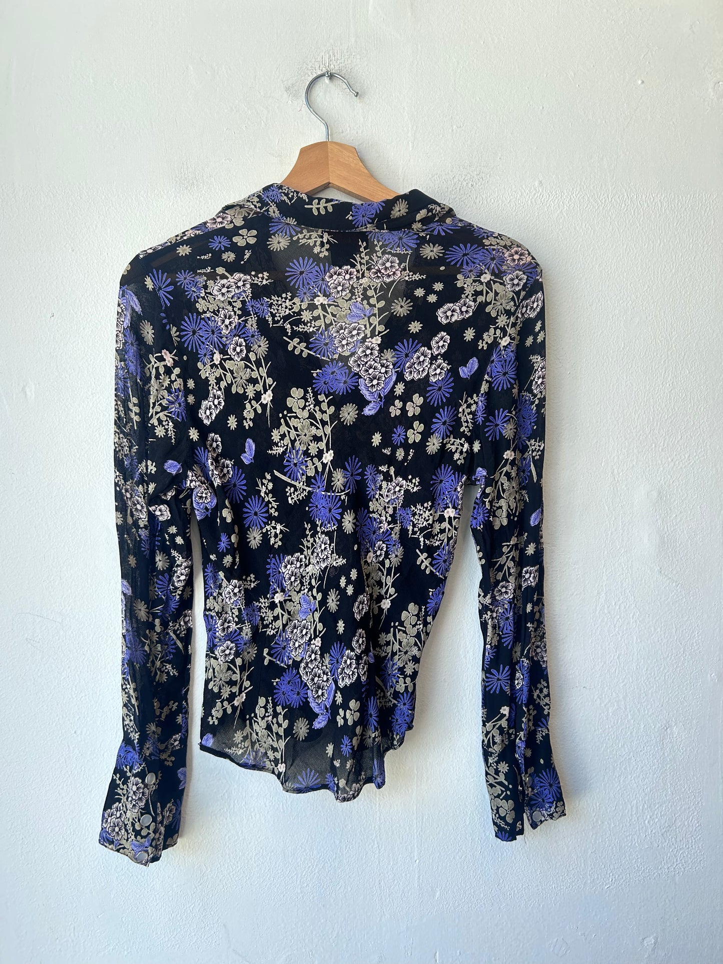 90's Rayon Floral Blouse