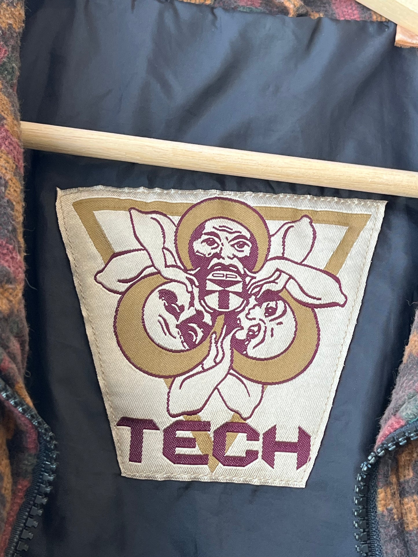 90's Patterned Zip-Up Sweater