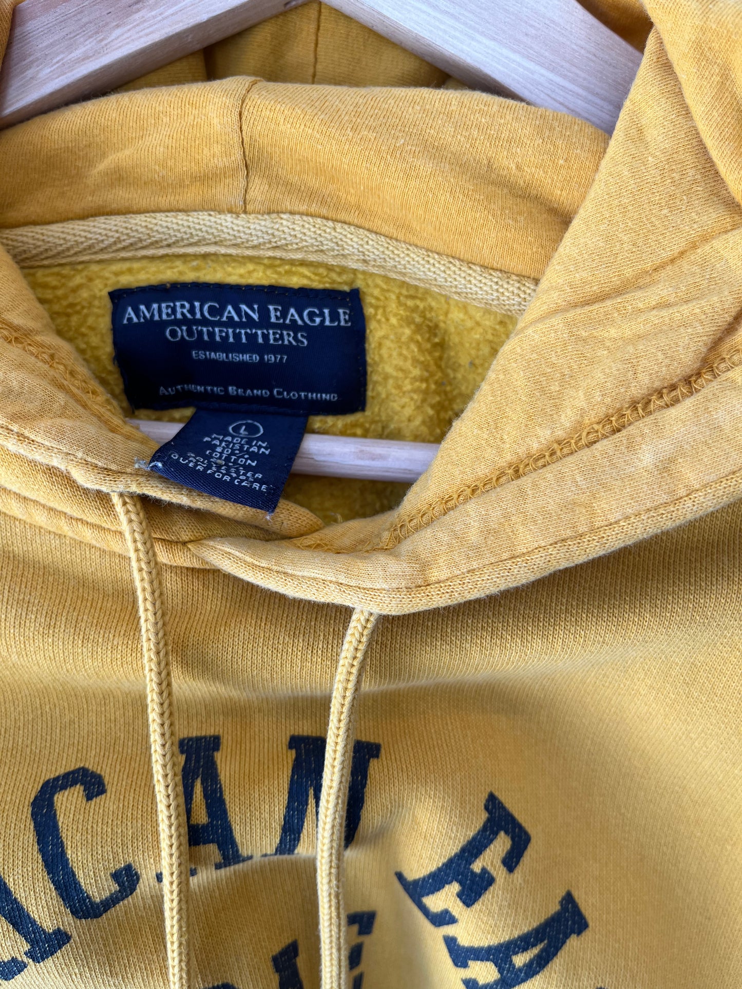 Y2K American Eagle Yellow Hoodie